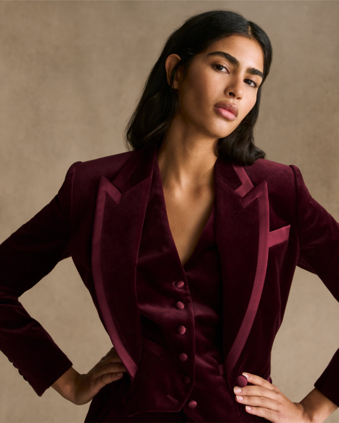 Single Breasted Jacket in Velvet - Image 2