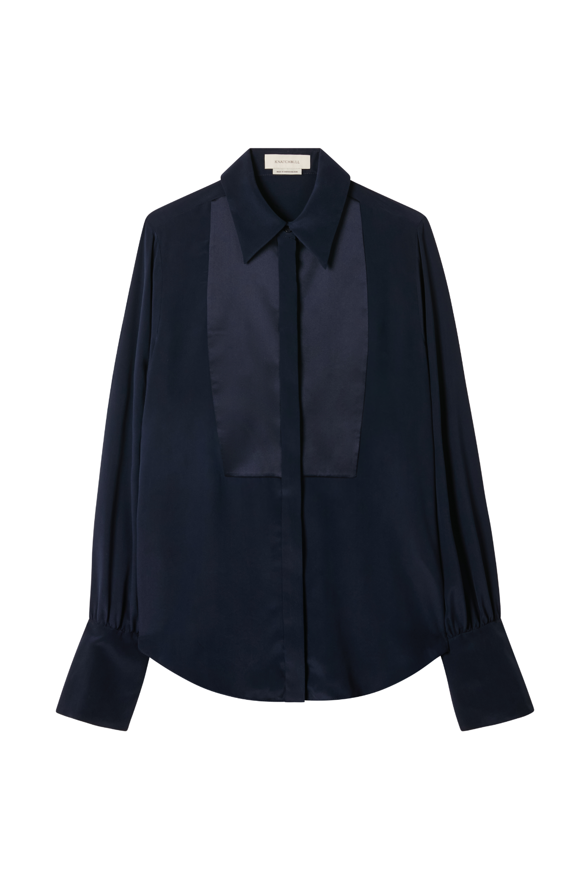 Tuxedo Shirt in Satin and Sandwashed Silk