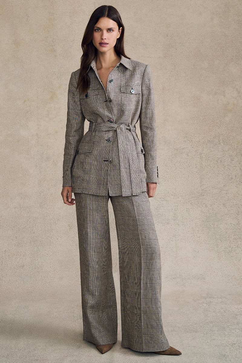 Safari Jacket in Prince of Wales Linen - Image 4