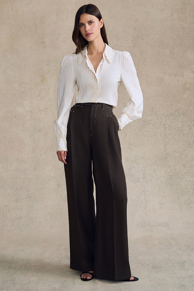 Wide Leg Trouser in Linen - Image 2
