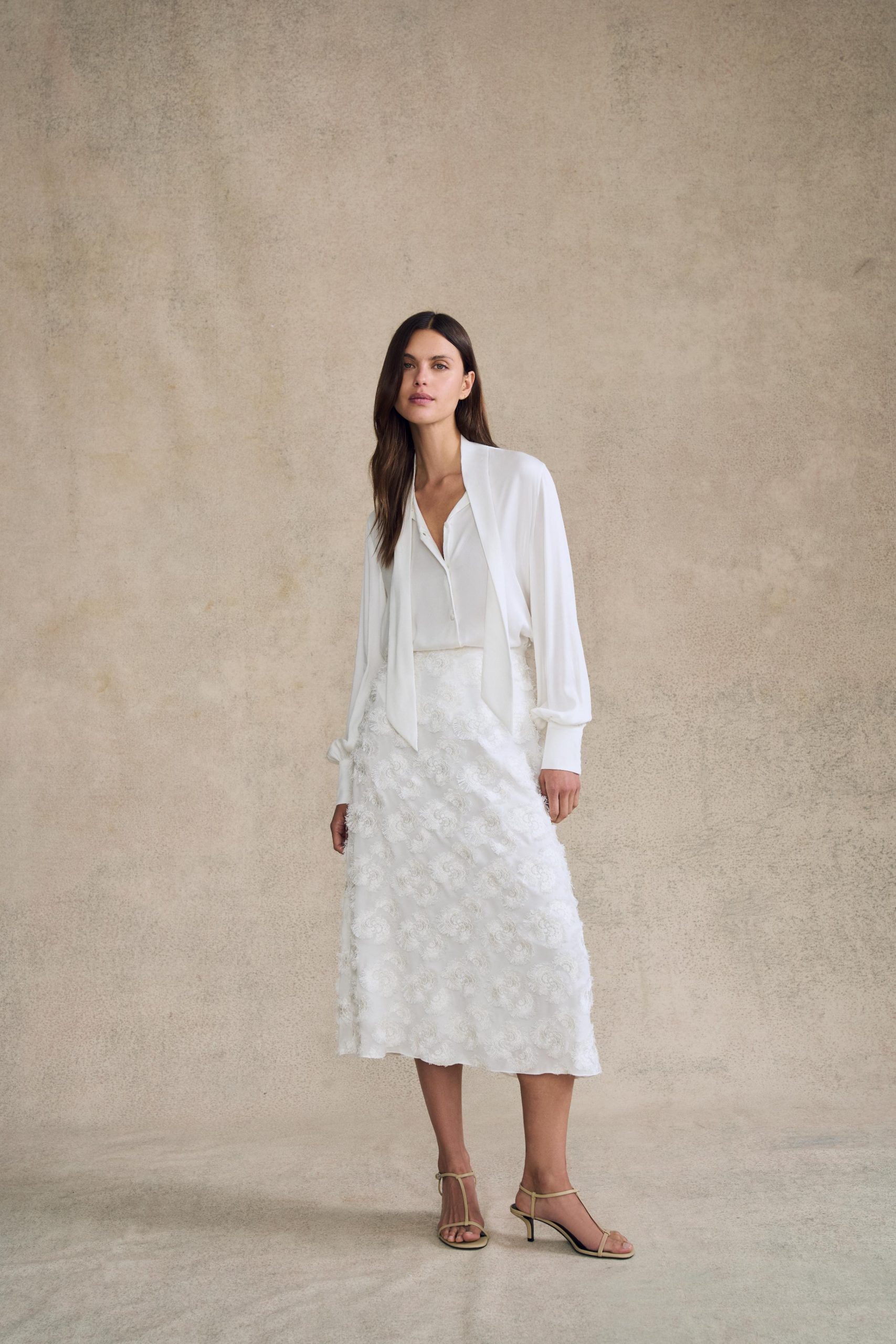Midi Skirt with Embroidery in Silk - Image 2
