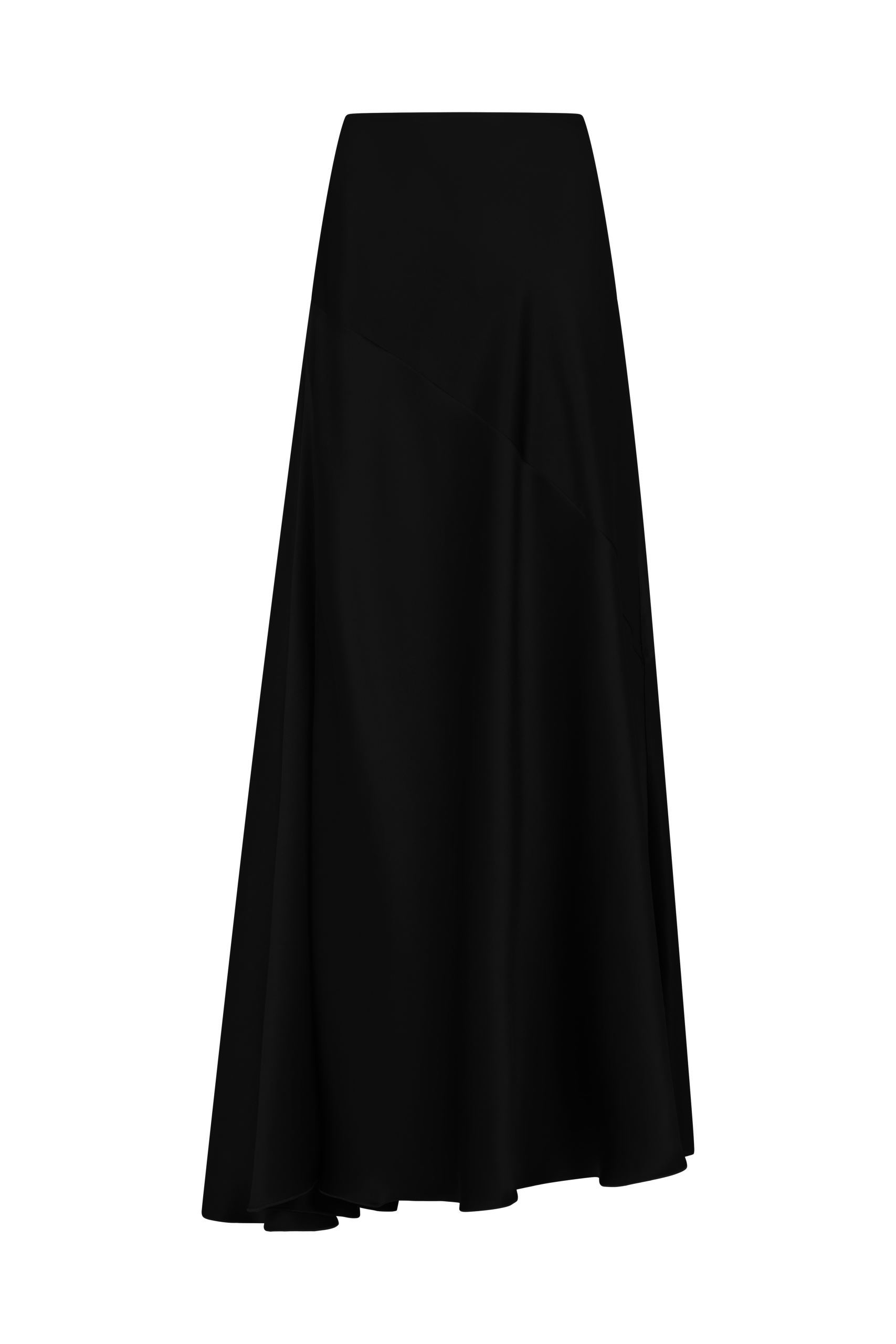 Asymmetrical Maxi Skirt in Silk Satin - Image 3
