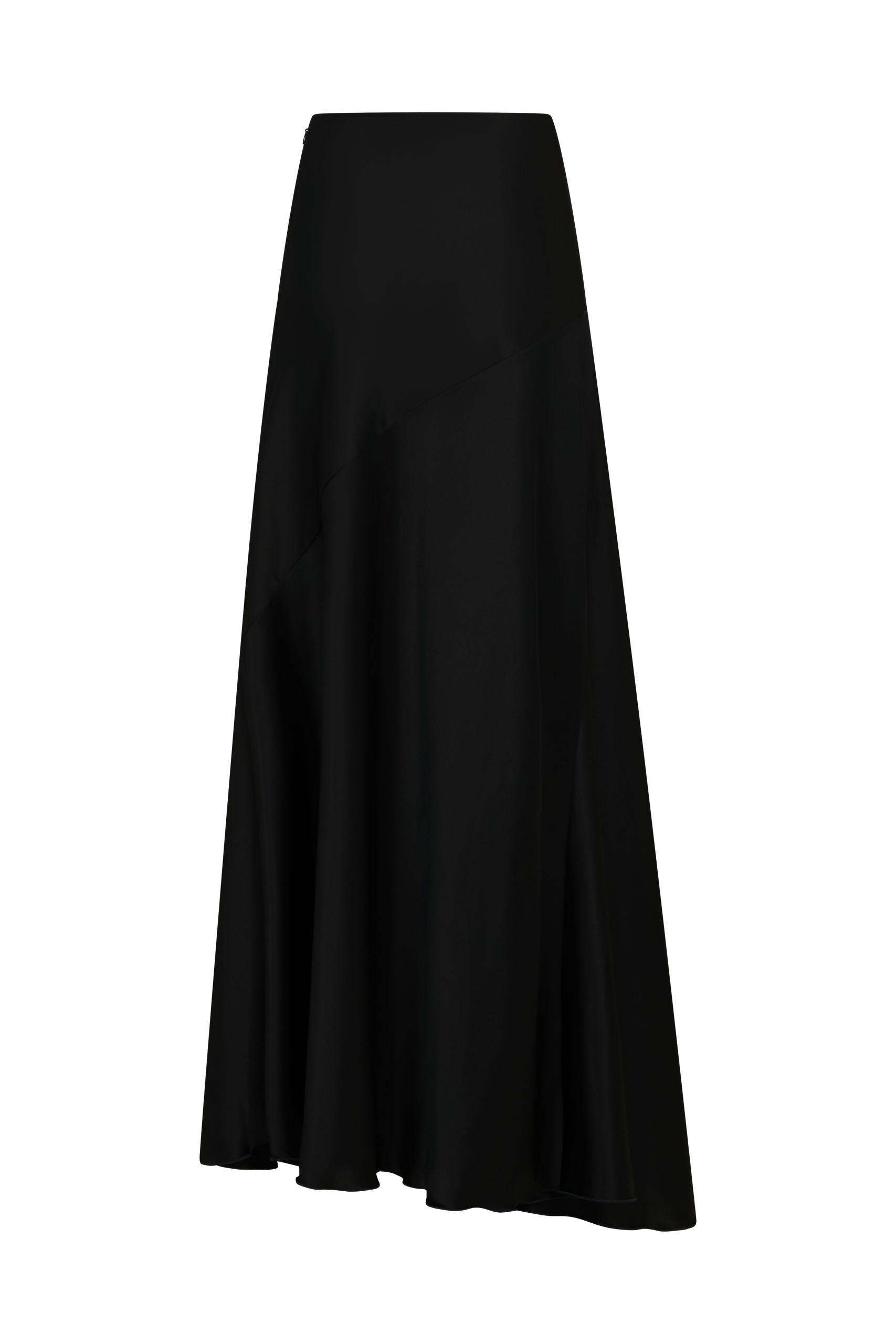 Asymmetrical Maxi Skirt in Silk Satin