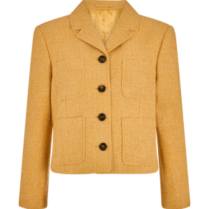 Cropped Jacket with Four Buttons in Boucle
