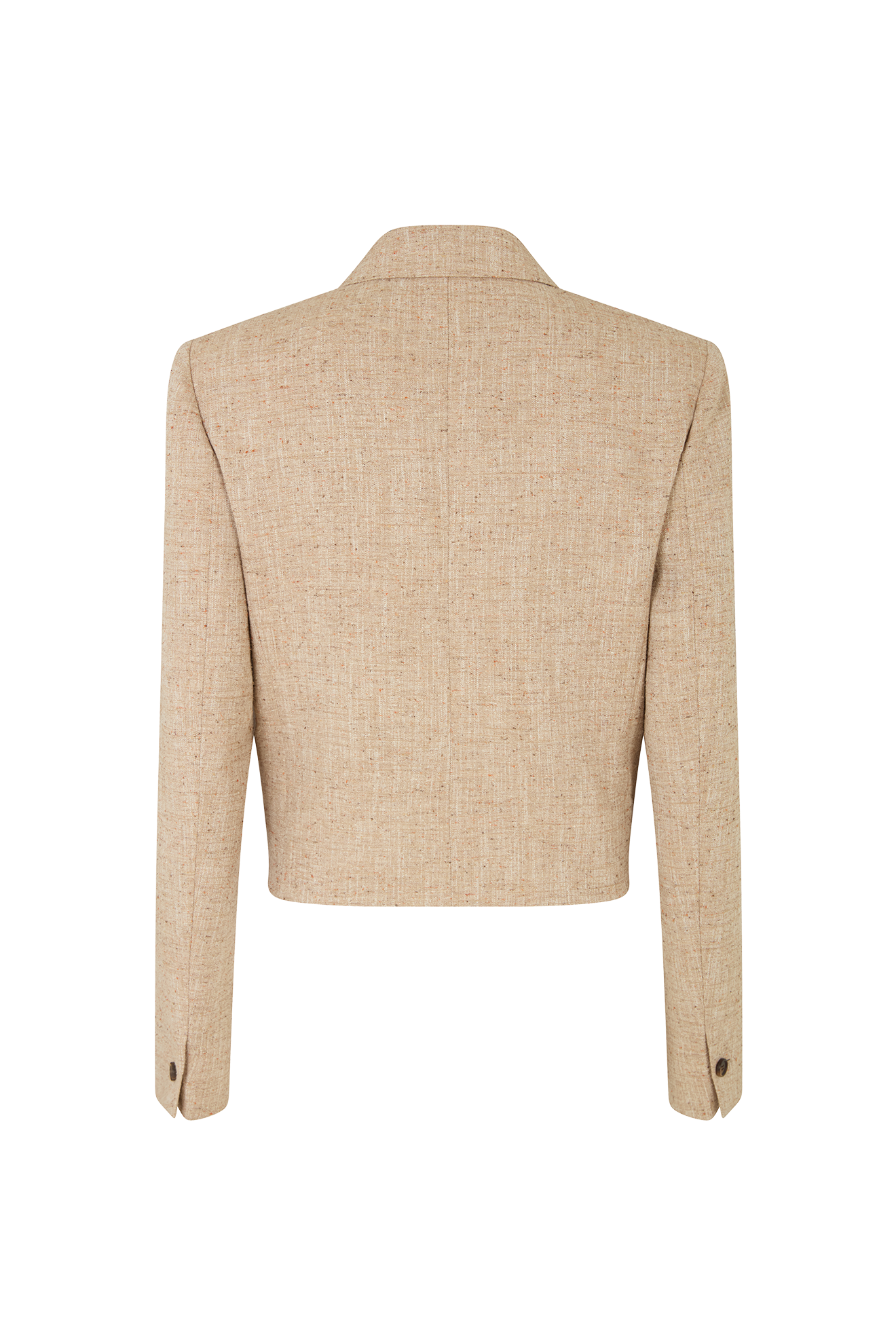 Cropped Single Breasted Jacket in Wool Silk - Image 5