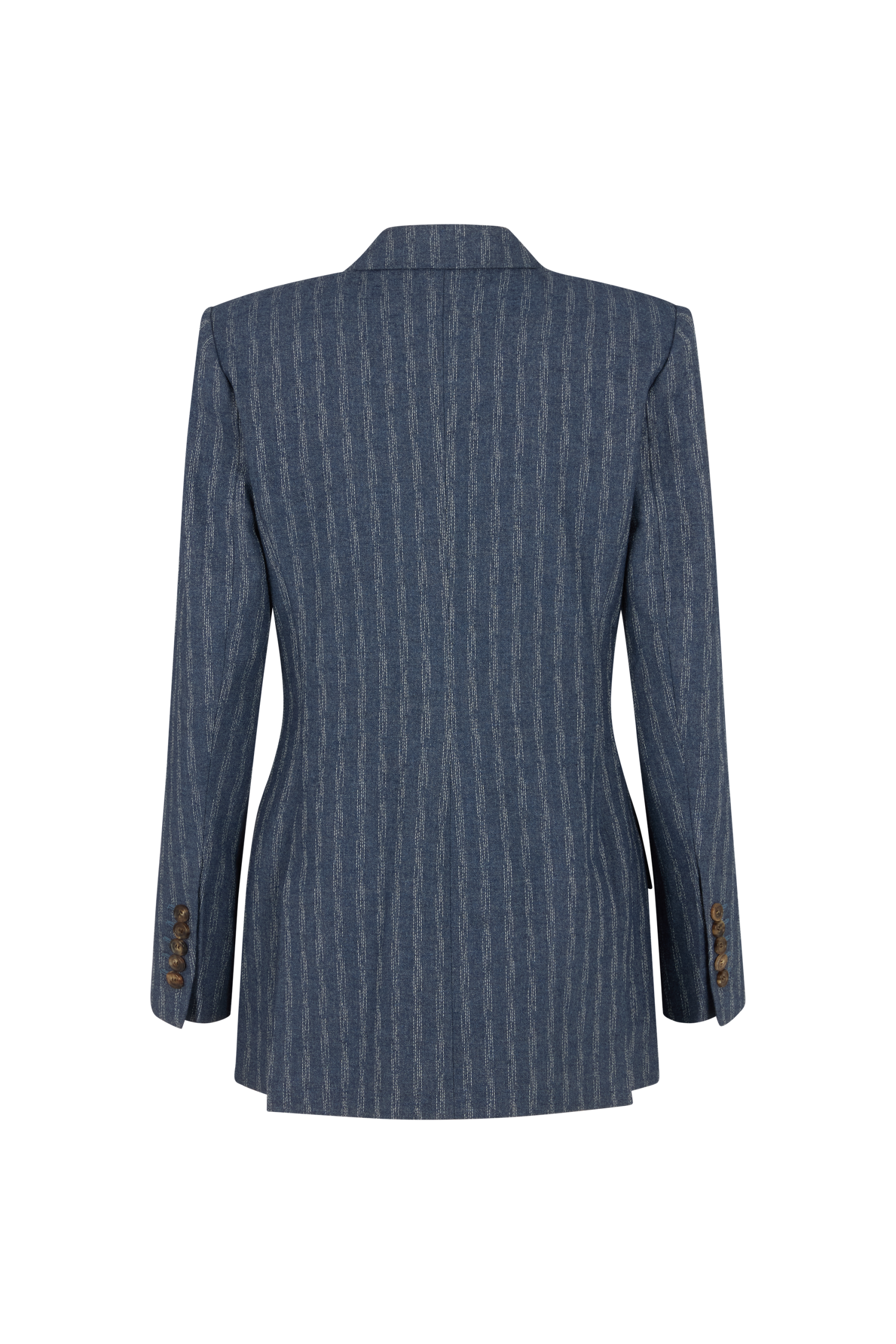 Double Breasted Jacket in Boucle Denim Wool - Image 5