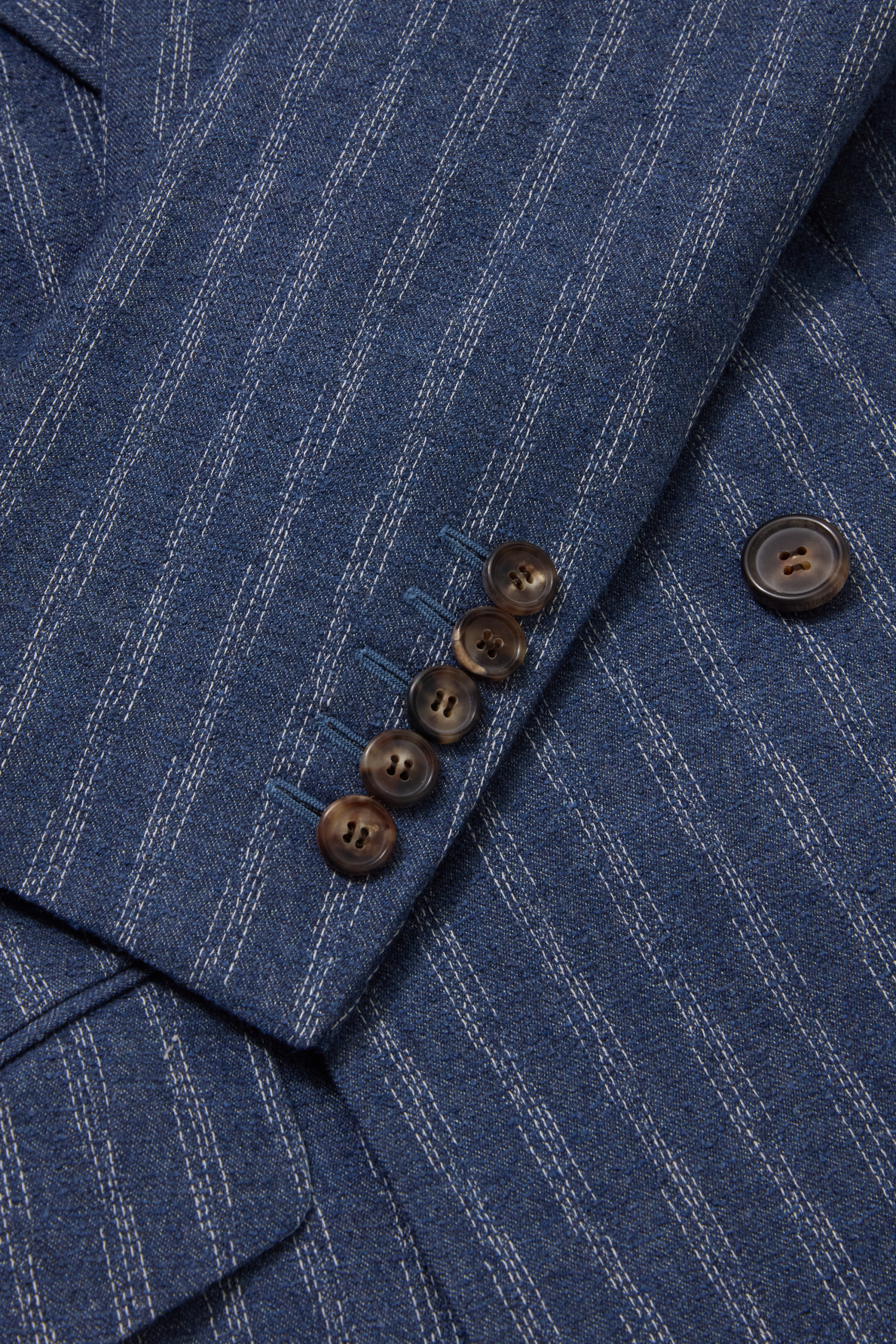 Double Breasted Jacket in Boucle Denim Wool - Image 4