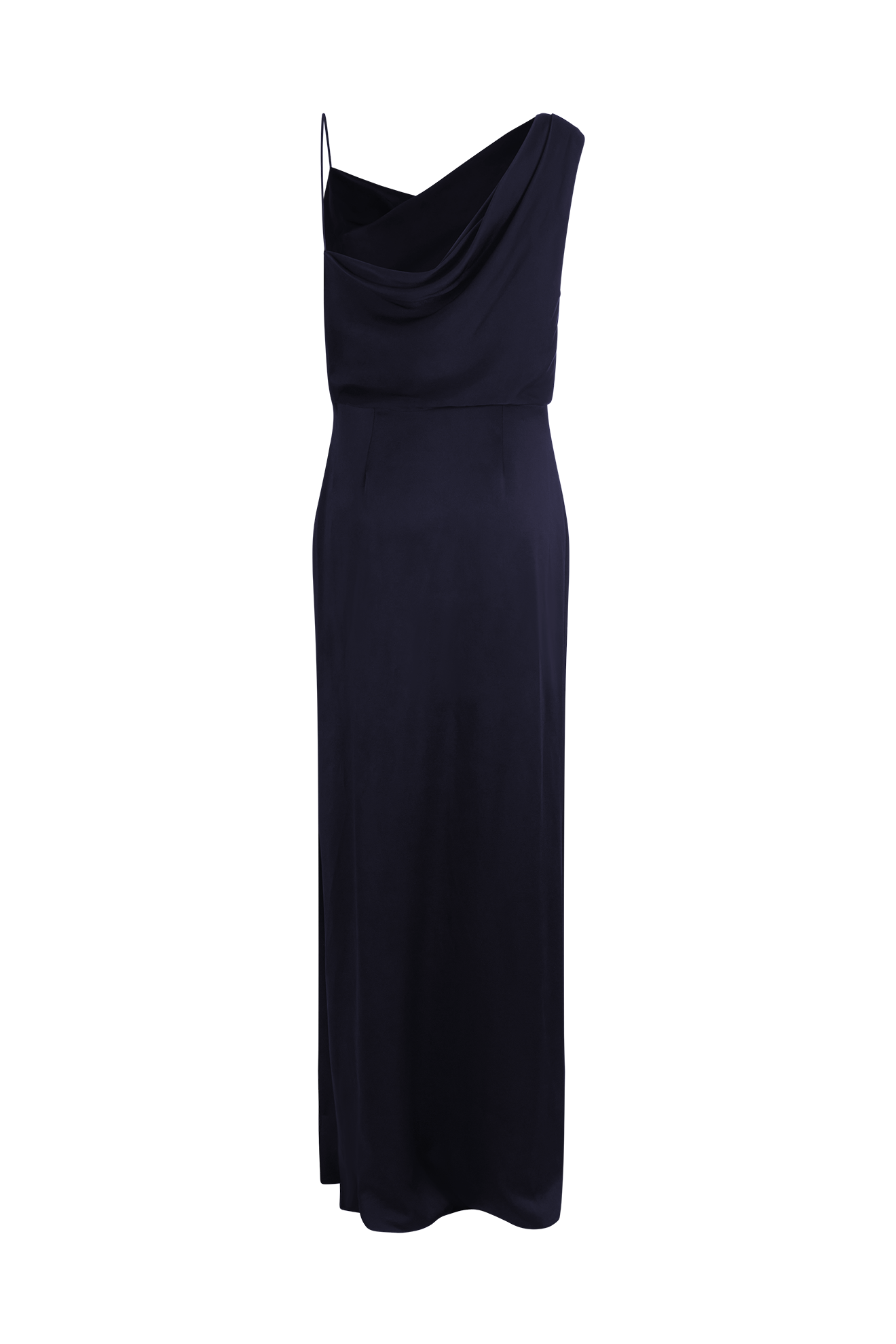 Asymmetrical Draped Gown in Crepe Backed Satin - Image 4