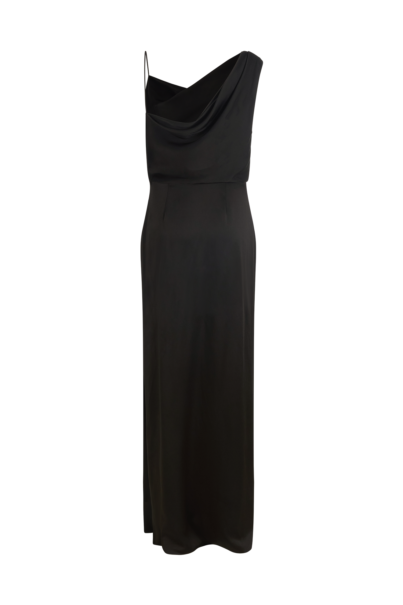 Asymmetrical Draped Gown in Crepe Backed Satin - Image 7
