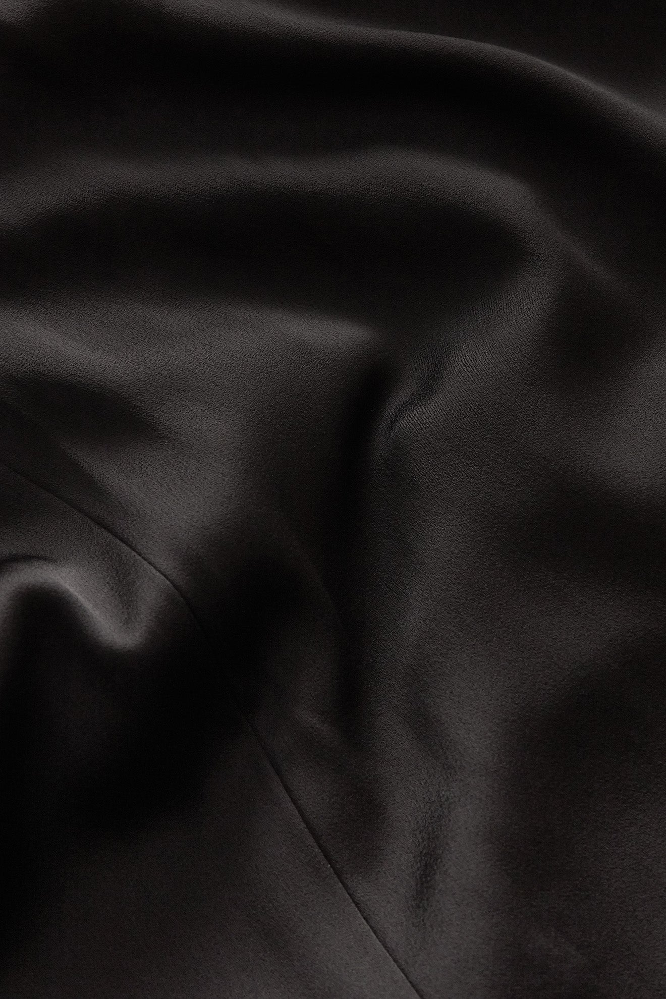 Asymmetrical Draped Gown in Crepe Backed Satin - Image 6