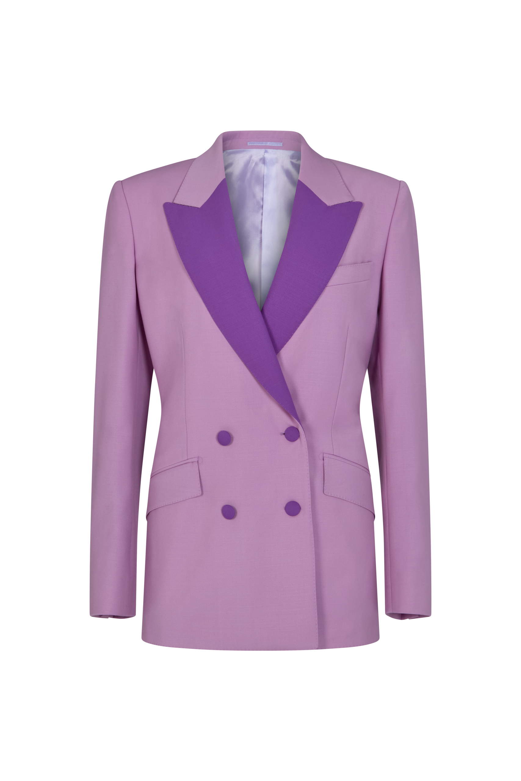 Double Breasted Jacket with Contrast Lapels