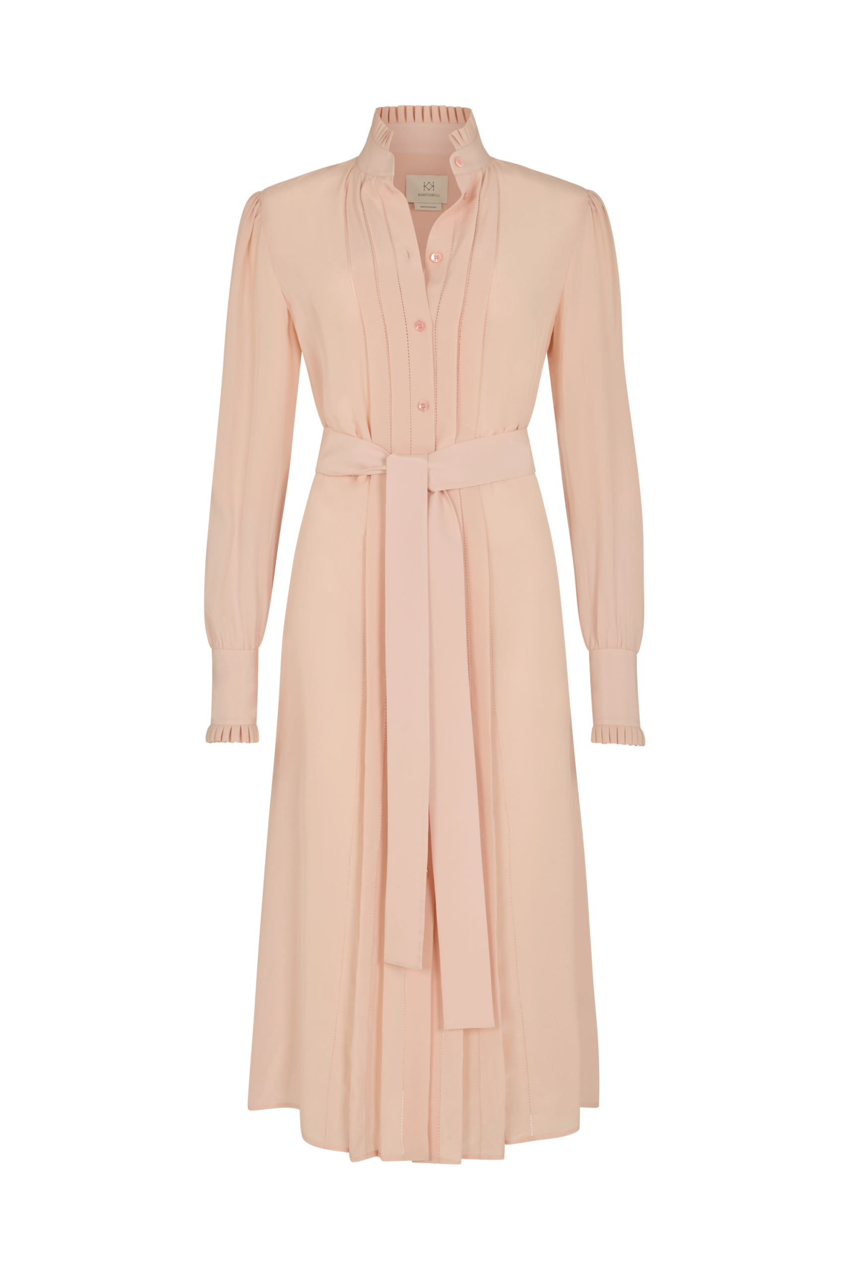 Pleat Front Shirtdress in Silk