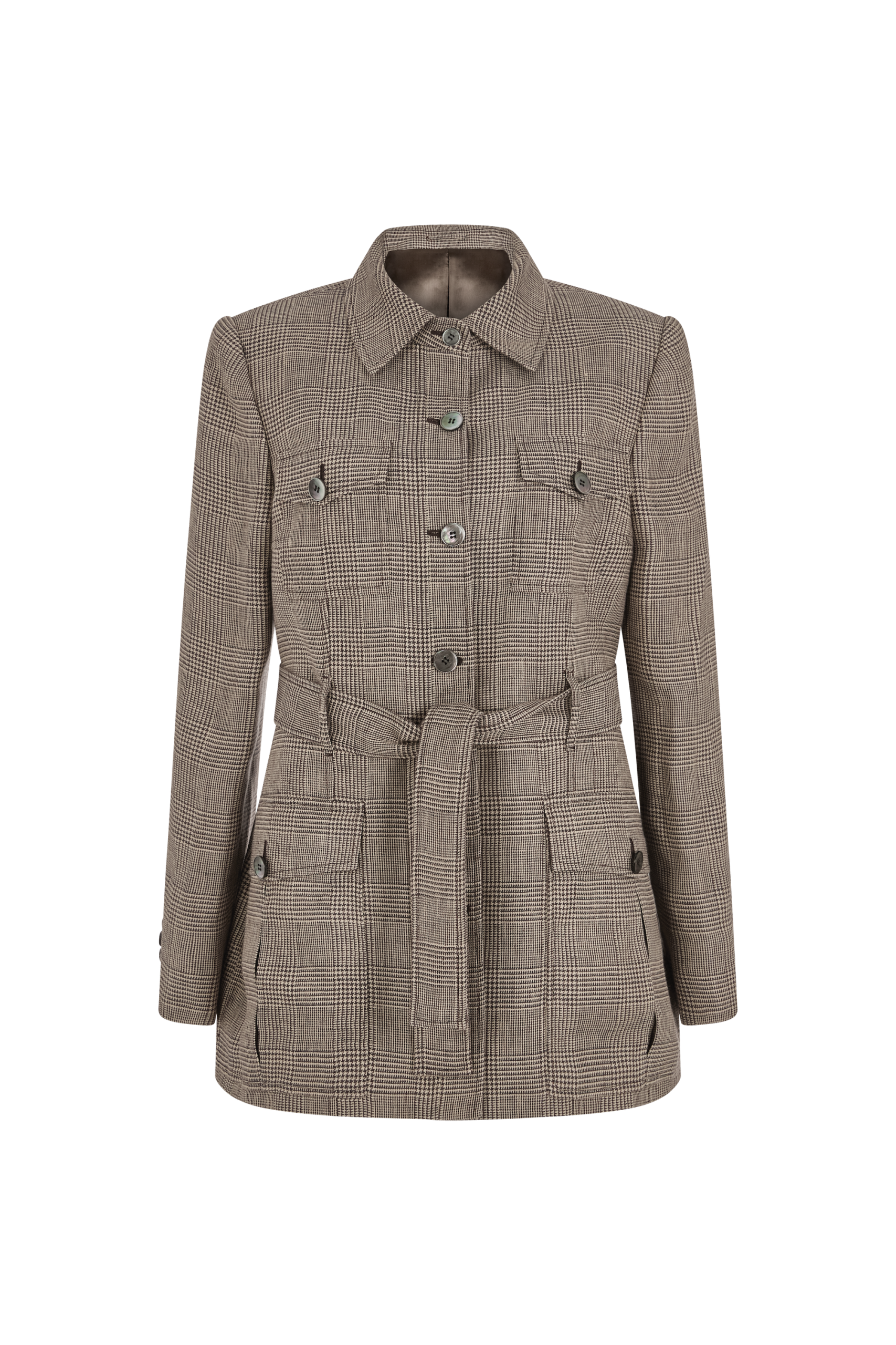 Safari Jacket in Prince of Wales Linen - Image 3