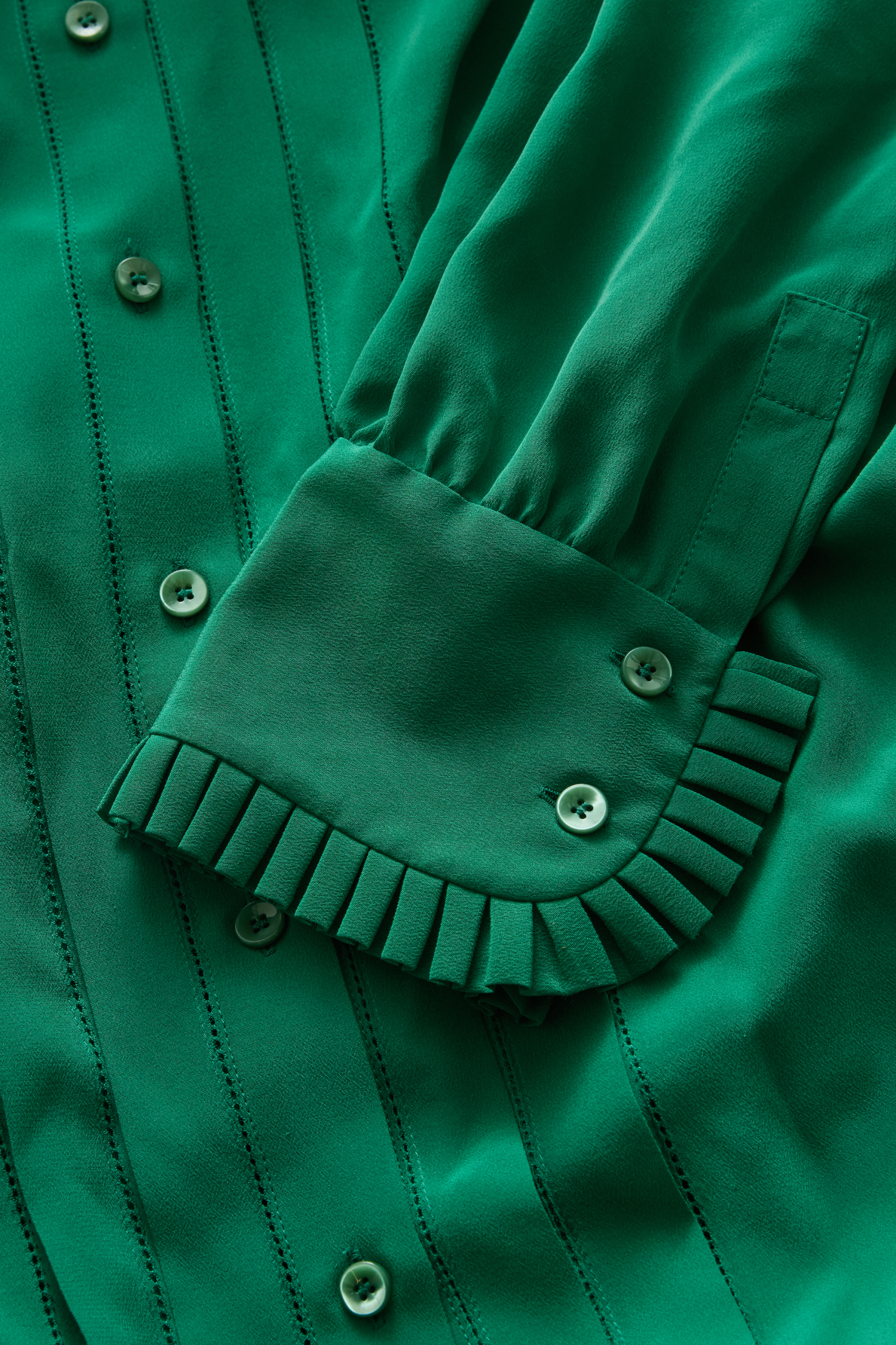 Pleat Front Shirtdress in Silk - Image 4