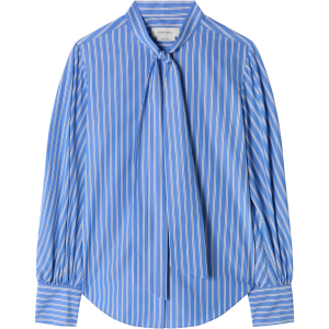 Bow Blouse in Cotton Stripe