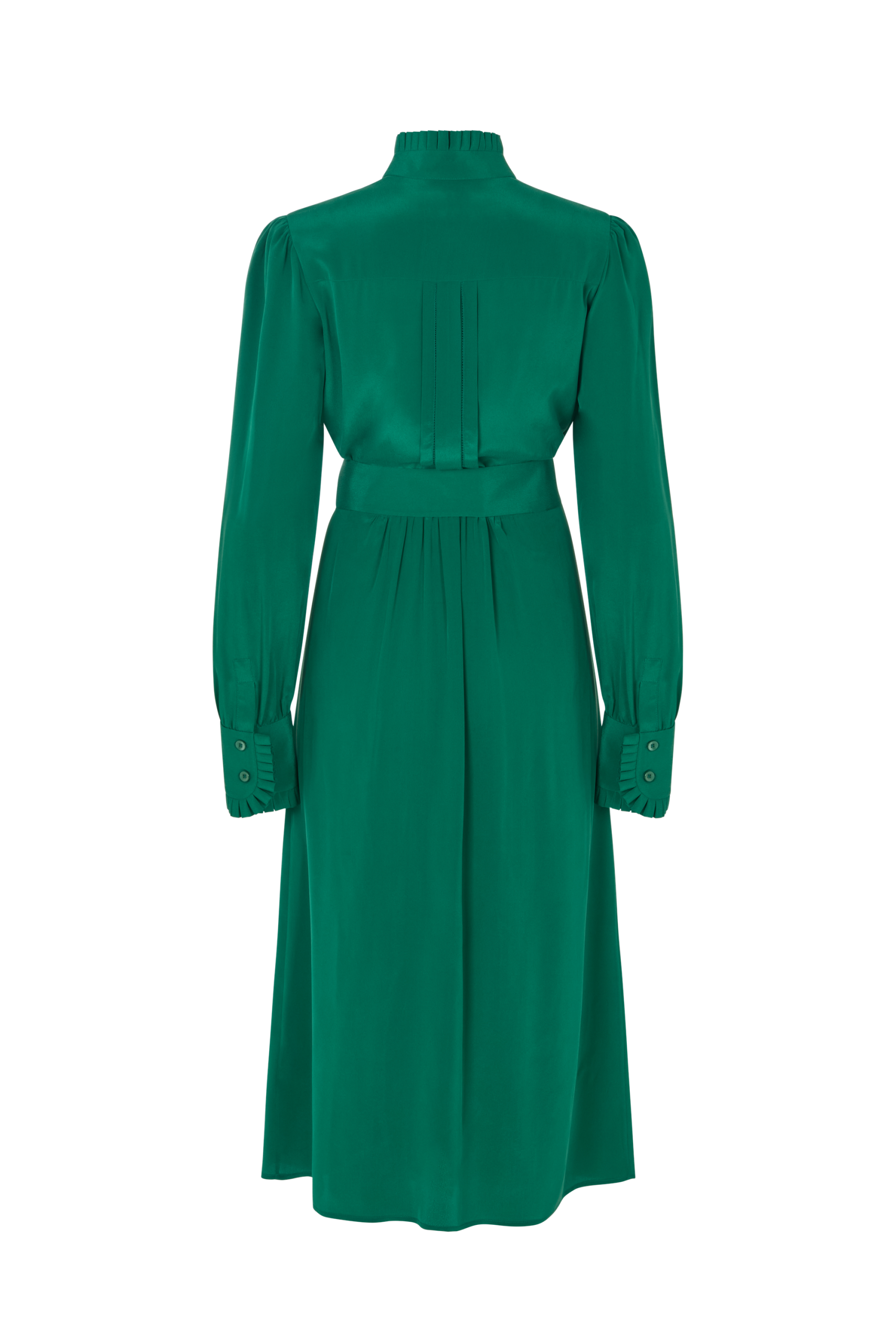 Pleat Front Shirtdress in Silk - Image 5