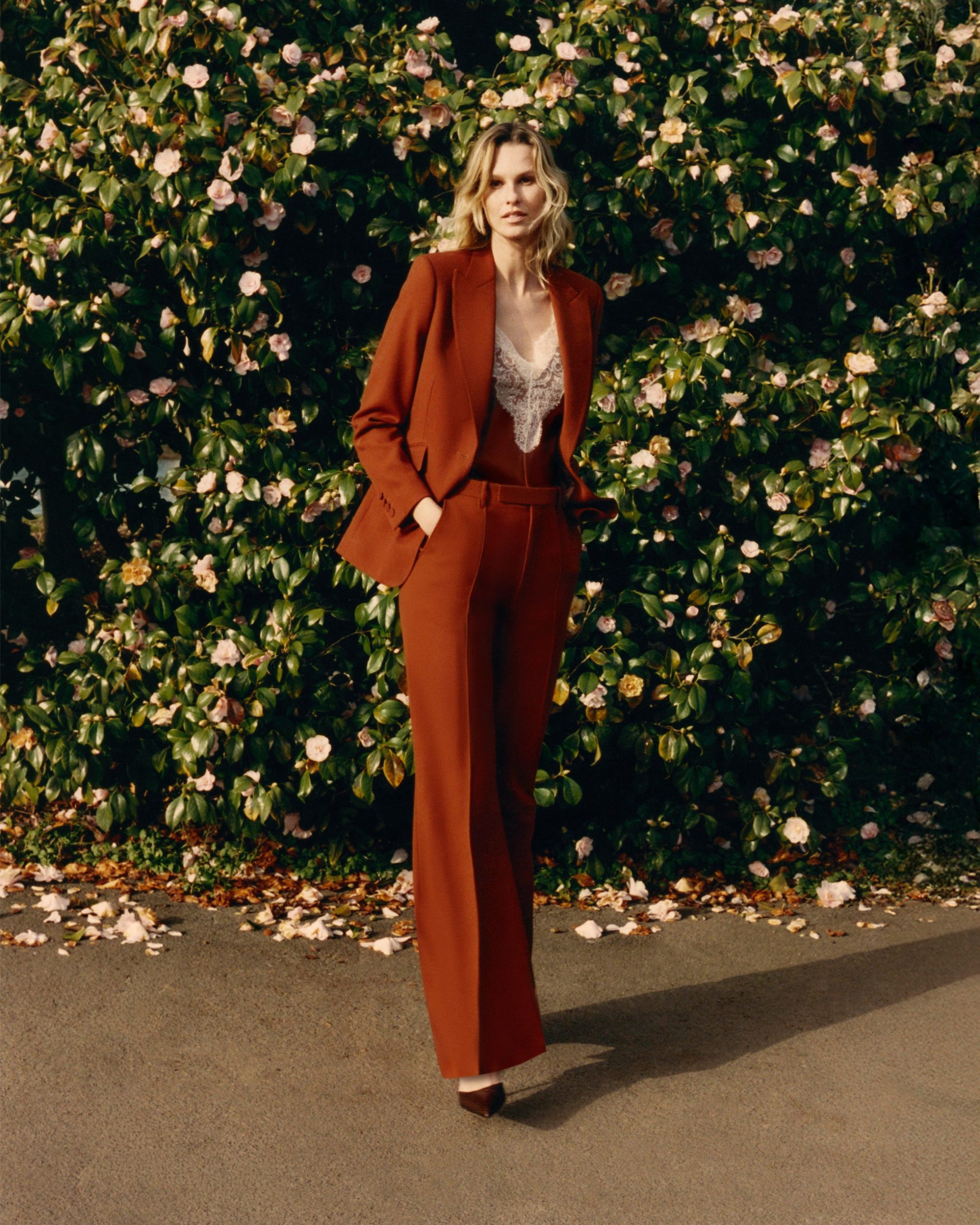Flared Leg Trouser in Wool Twill - Image 2