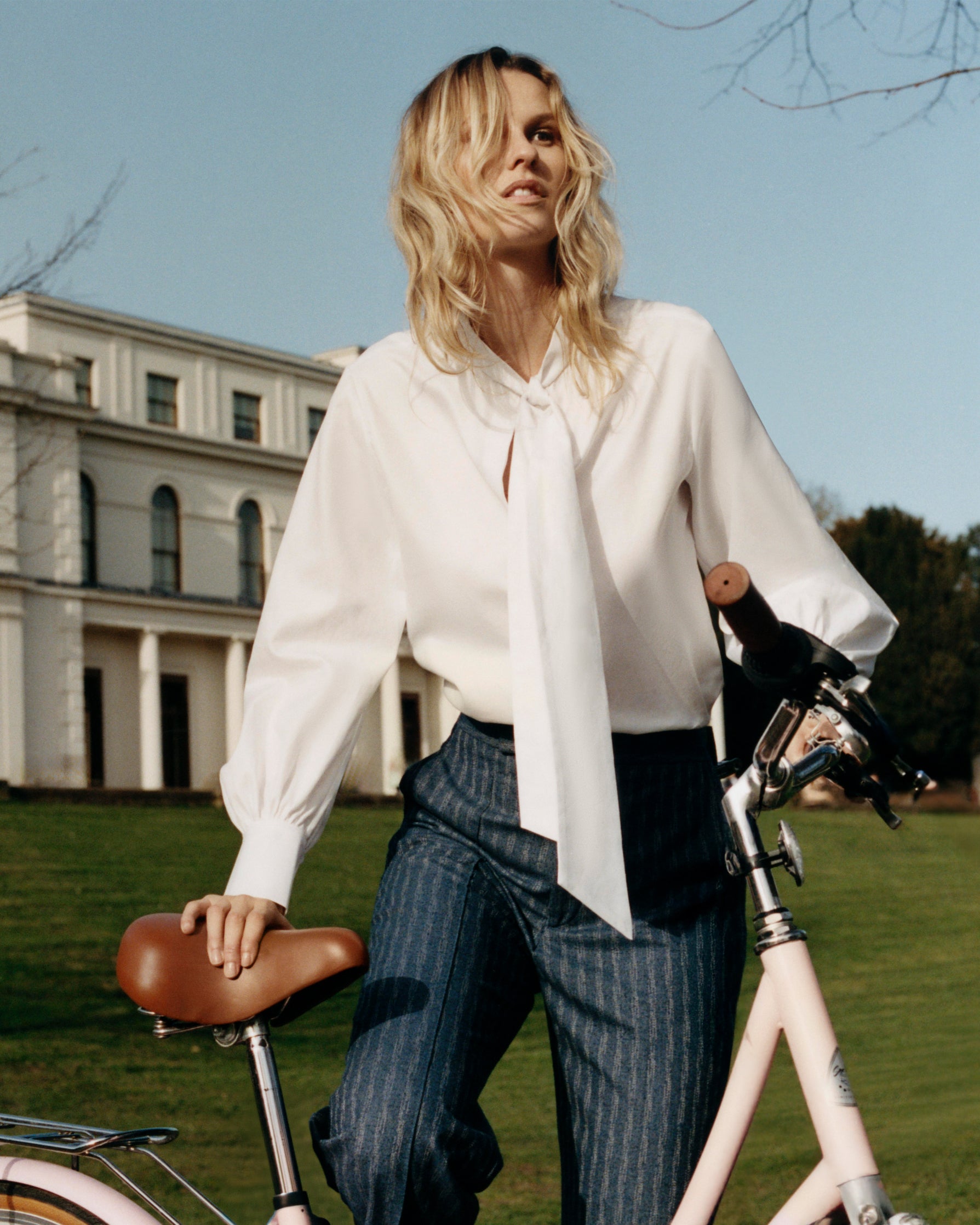Straight Leg Trouser in Boucle Denim Wool - Image 2