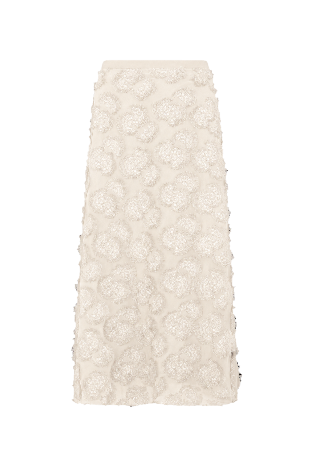 Midi Skirt with Embroidery in Silk