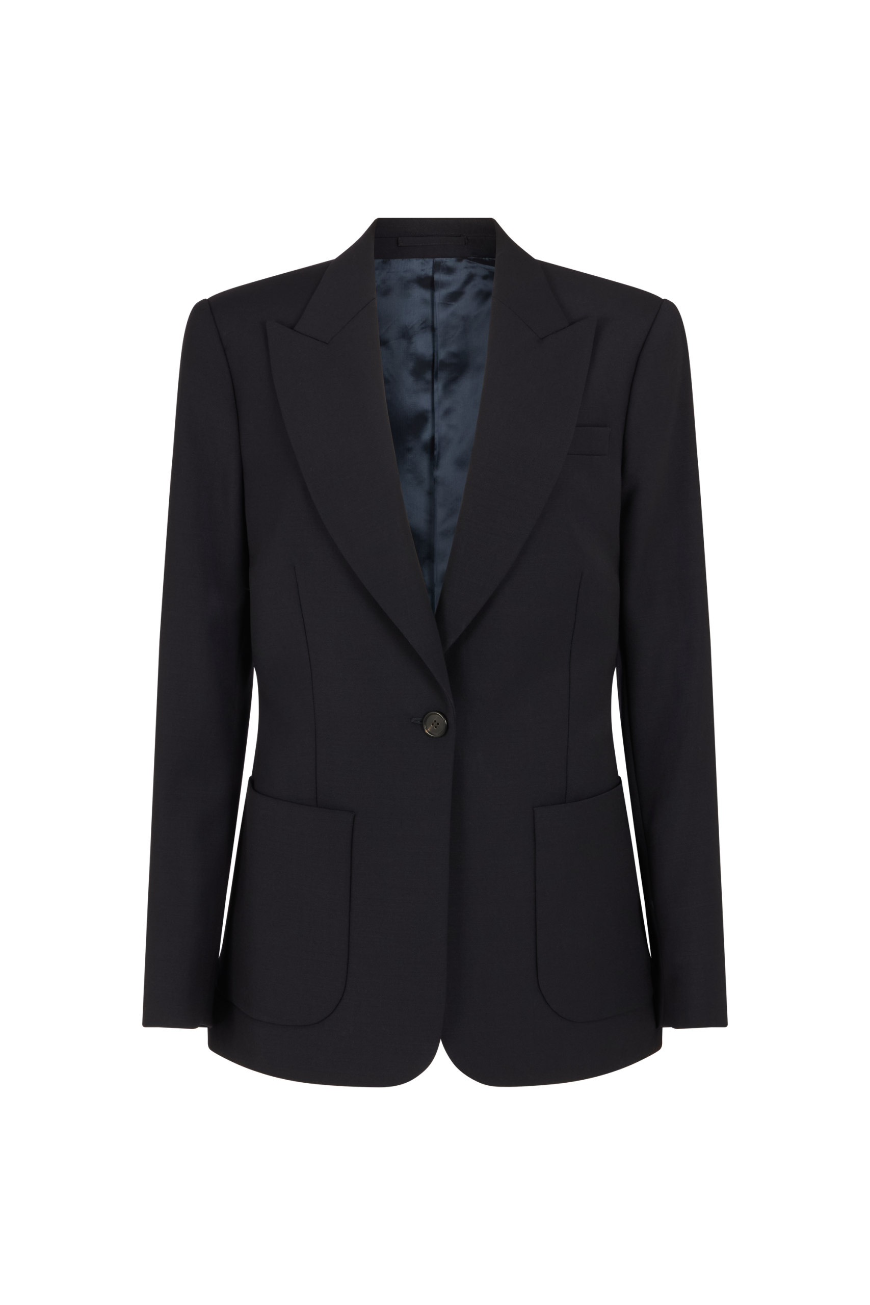 Single Breasted Jacket with Patch Pockets in Wool Charmelaine