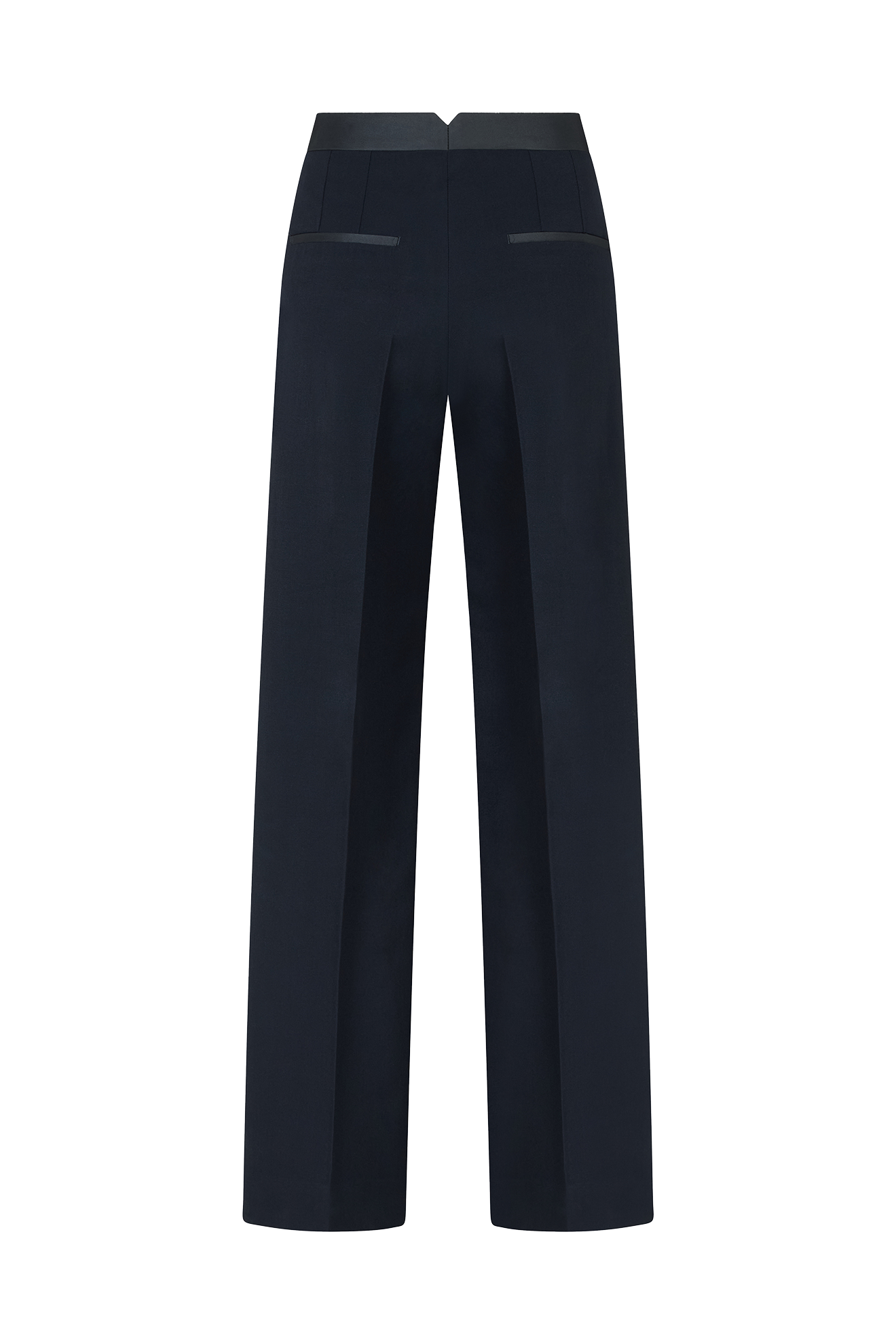Straight Leg Trouser with Grosgrain Tuxedo Stripe in Barathea - Image 3
