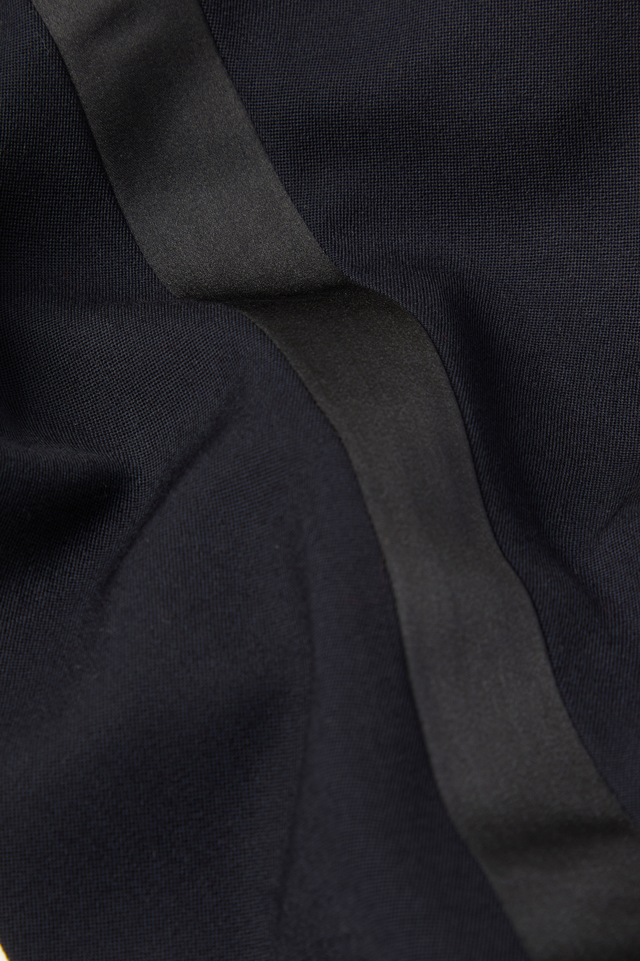 Straight Leg Trouser with Grosgrain Tuxedo Stripe in Barathea - Image 2
