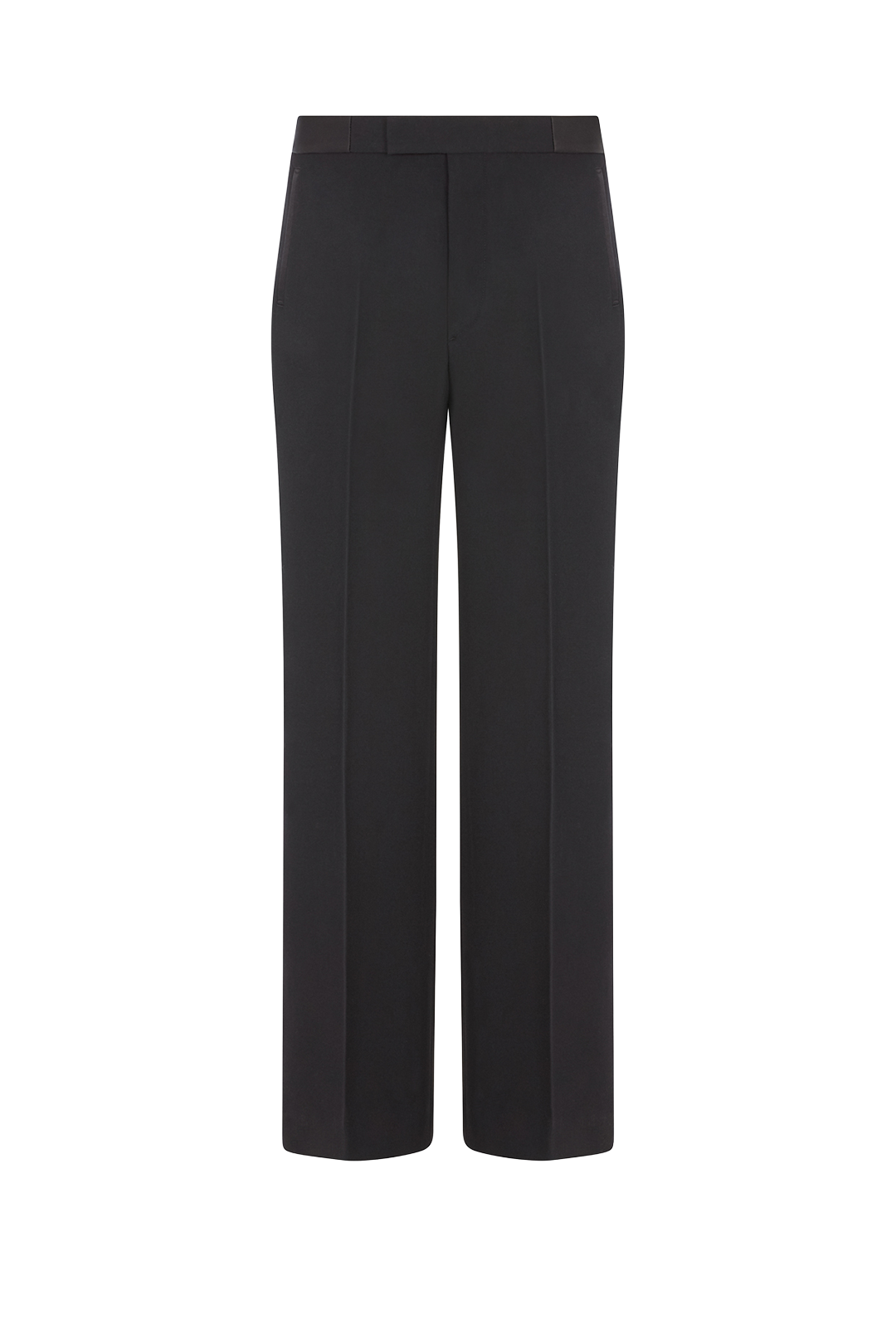 Straight Leg Trouser with Silk Satin Tuxedo Stripe in Barathea