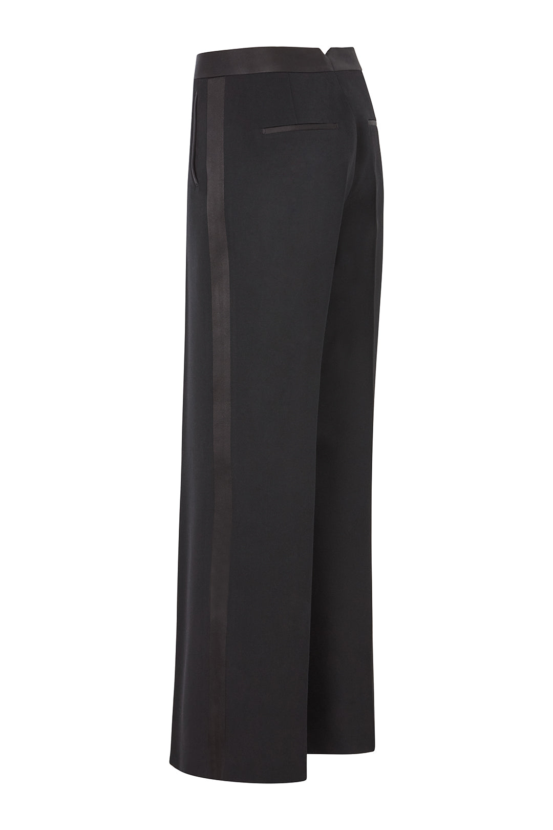 Straight Leg Trouser with Silk Satin Tuxedo Stripe in Barathea - Image 5