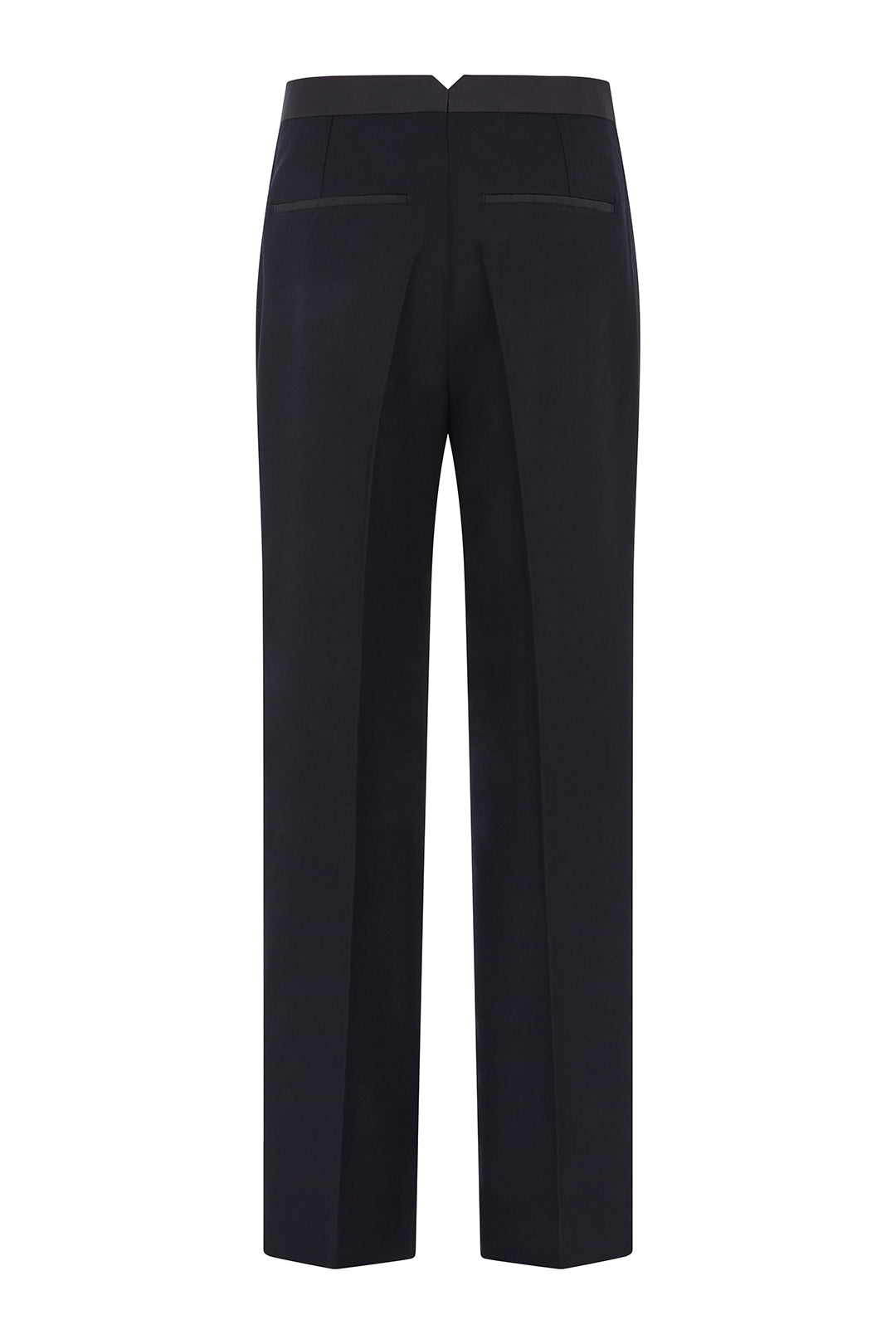Straight Leg Trouser with Silk Satin Tuxedo Stripe in Barathea - Image 4