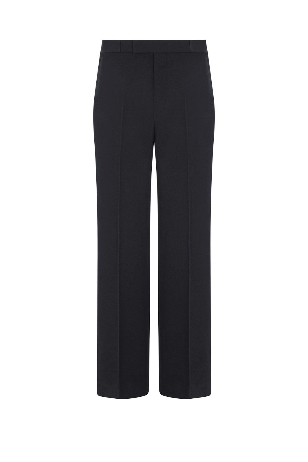 Straight Leg Trouser with Silk Satin Tuxedo Stripe in Barathea