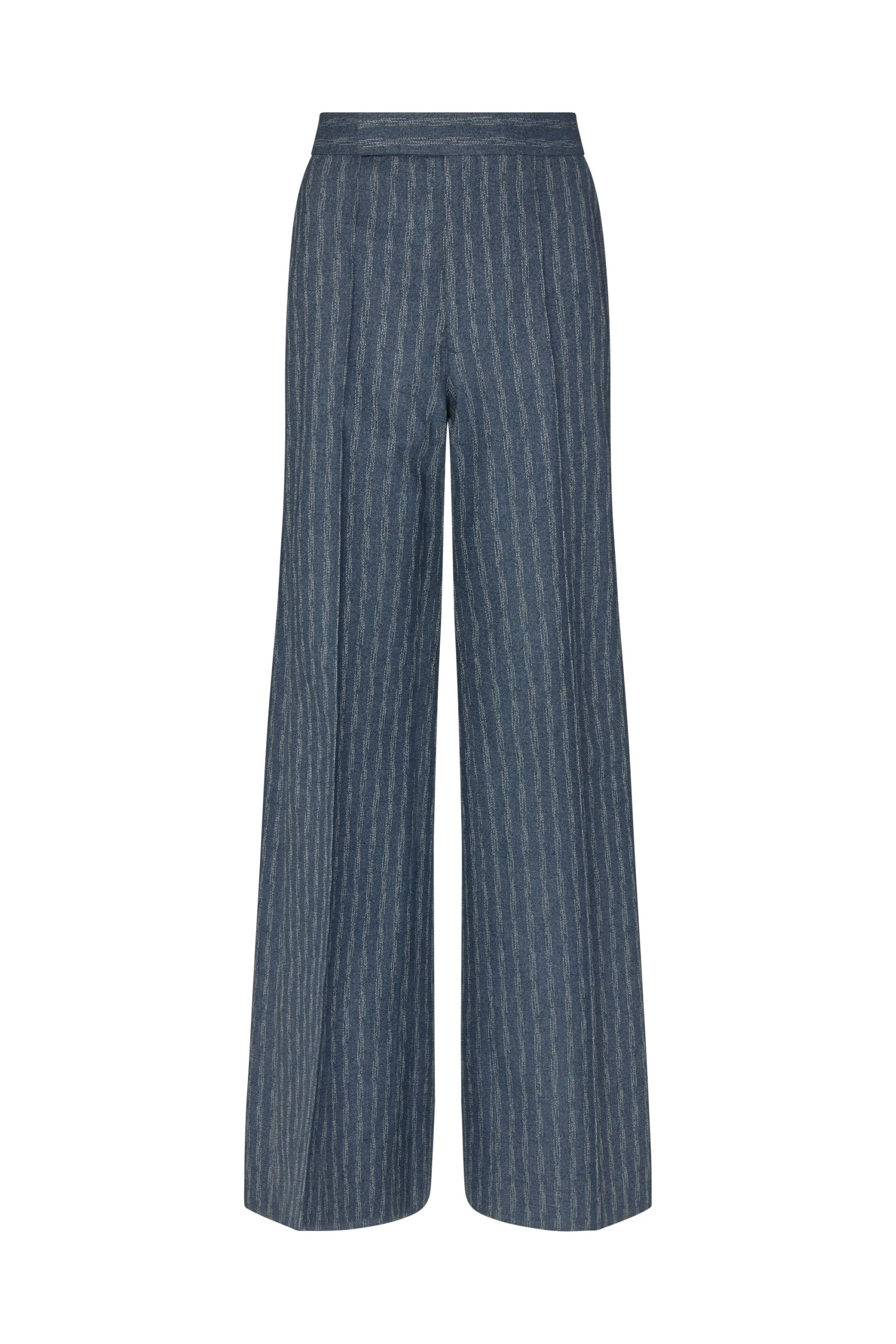 Straight Leg Trouser in Boucle Denim Wool