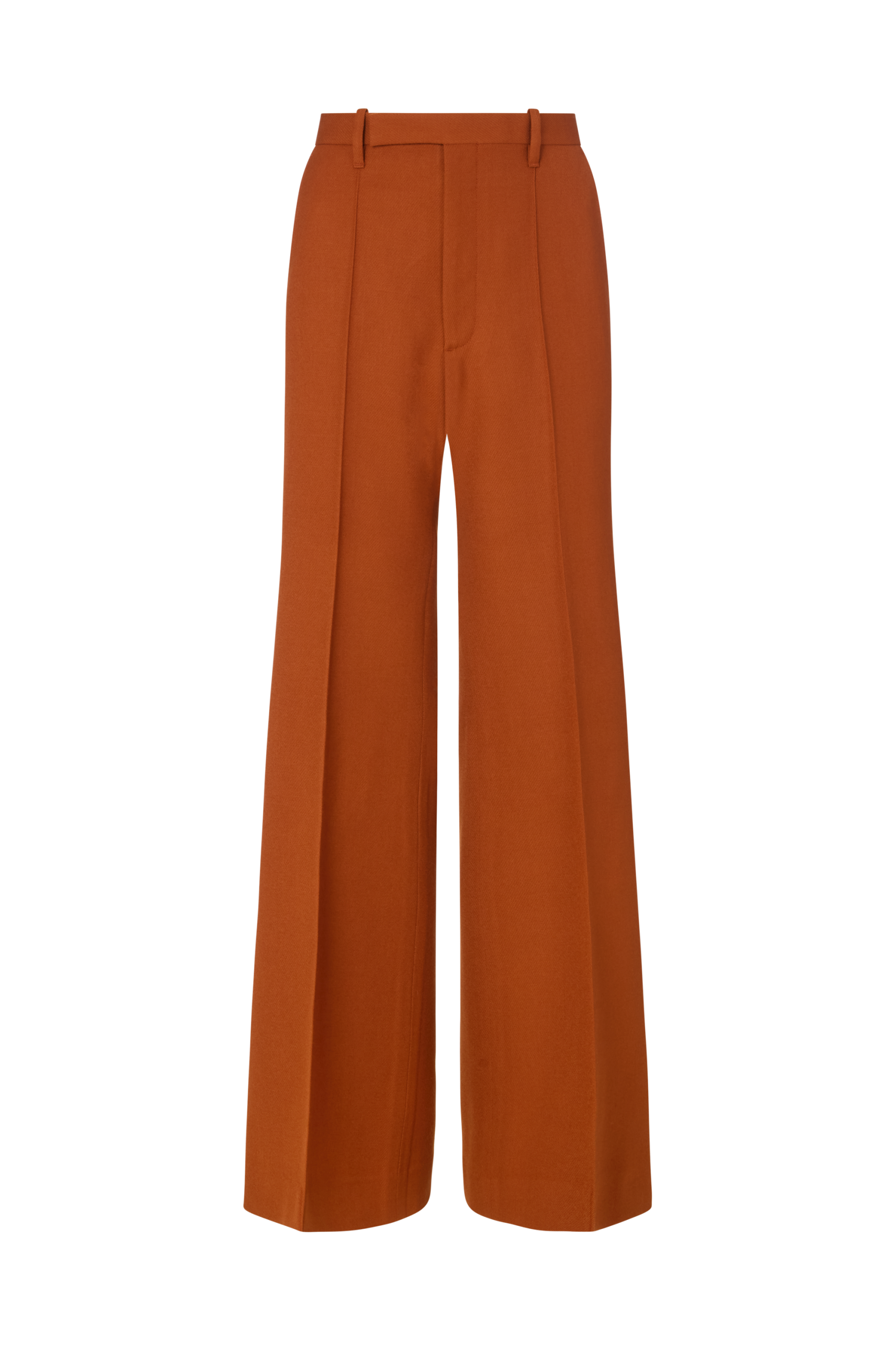 Flared Leg Trouser in Wool Twill
