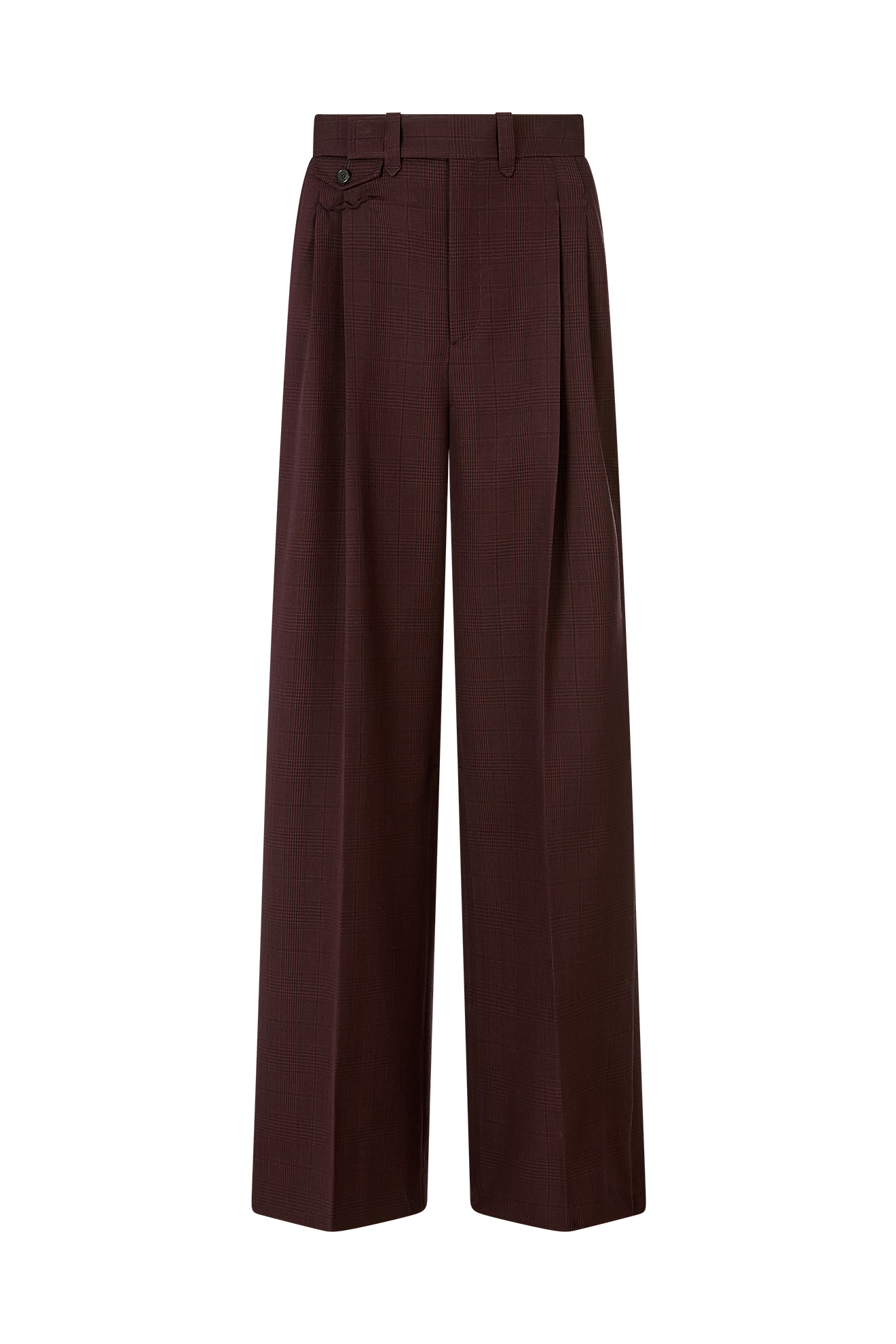 Wide Leg Trouser in Prince of Wales Check