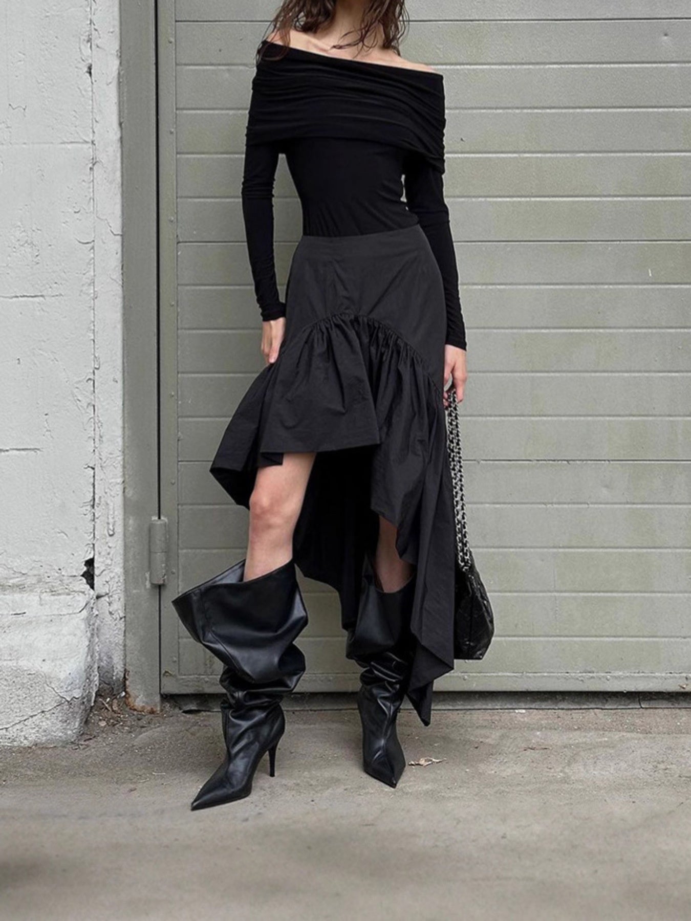 Ruffle Midi Skirt Women Asymmetrical Hem Cotton High Waisted Skirt ?? Kharites Shop - Image 6