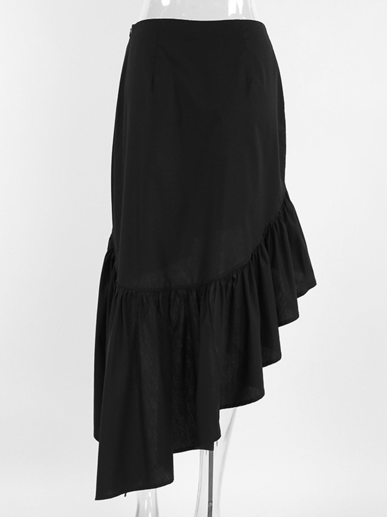 Ruffle Midi Skirt Women Asymmetrical Hem Cotton High Waisted Skirt ?? Kharites Shop - Image 8