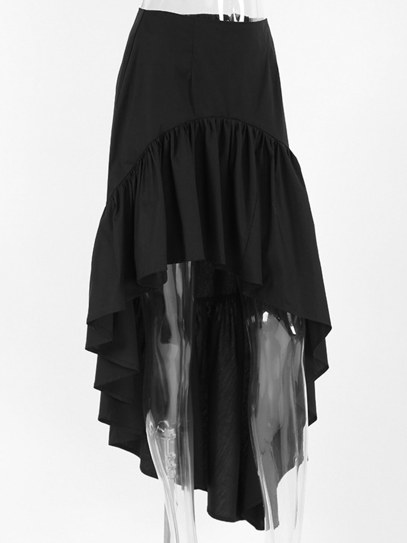 Ruffle Midi Skirt Women Asymmetrical Hem Cotton High Waisted Skirt ?? Kharites Shop - Image 7