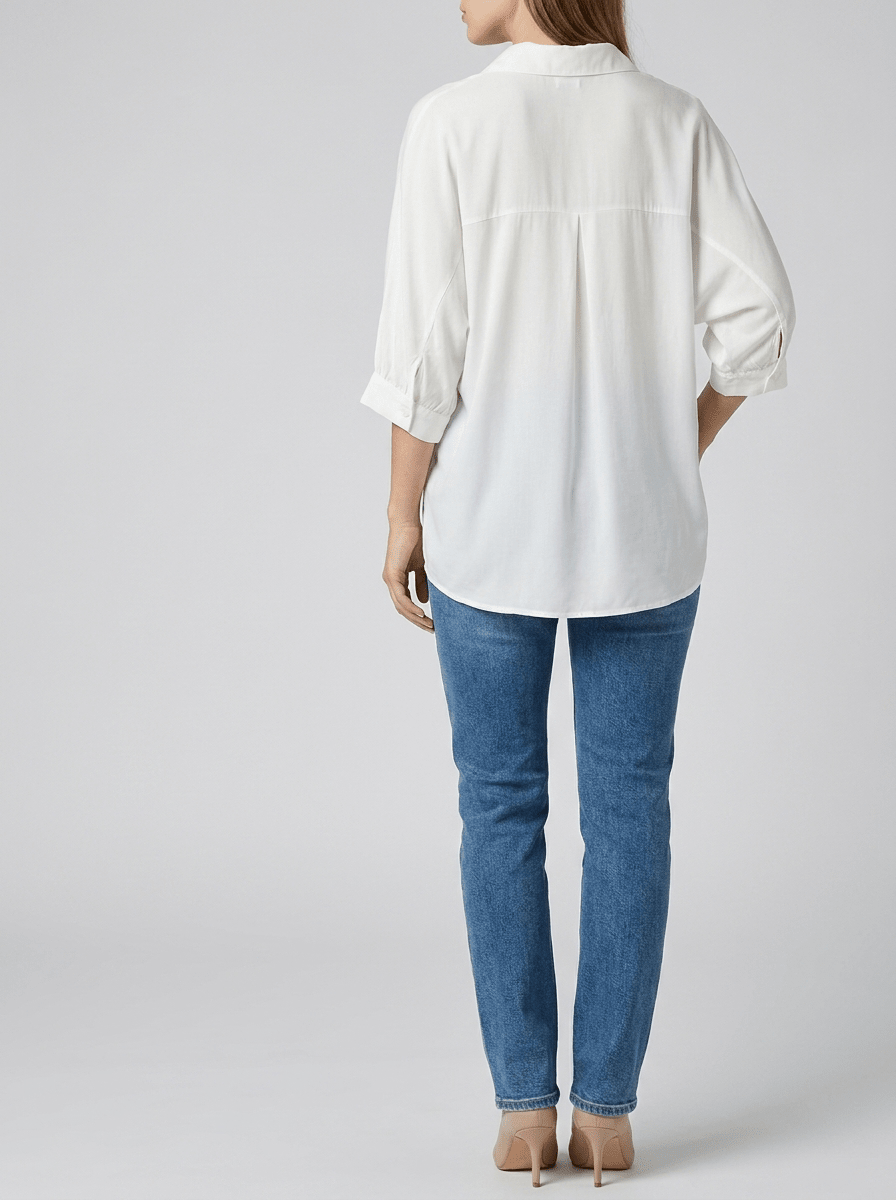 Collared Shirt Women Three Quarter Sleeve Button Down Casual Blouse ?? Kharites Shop - Image 2