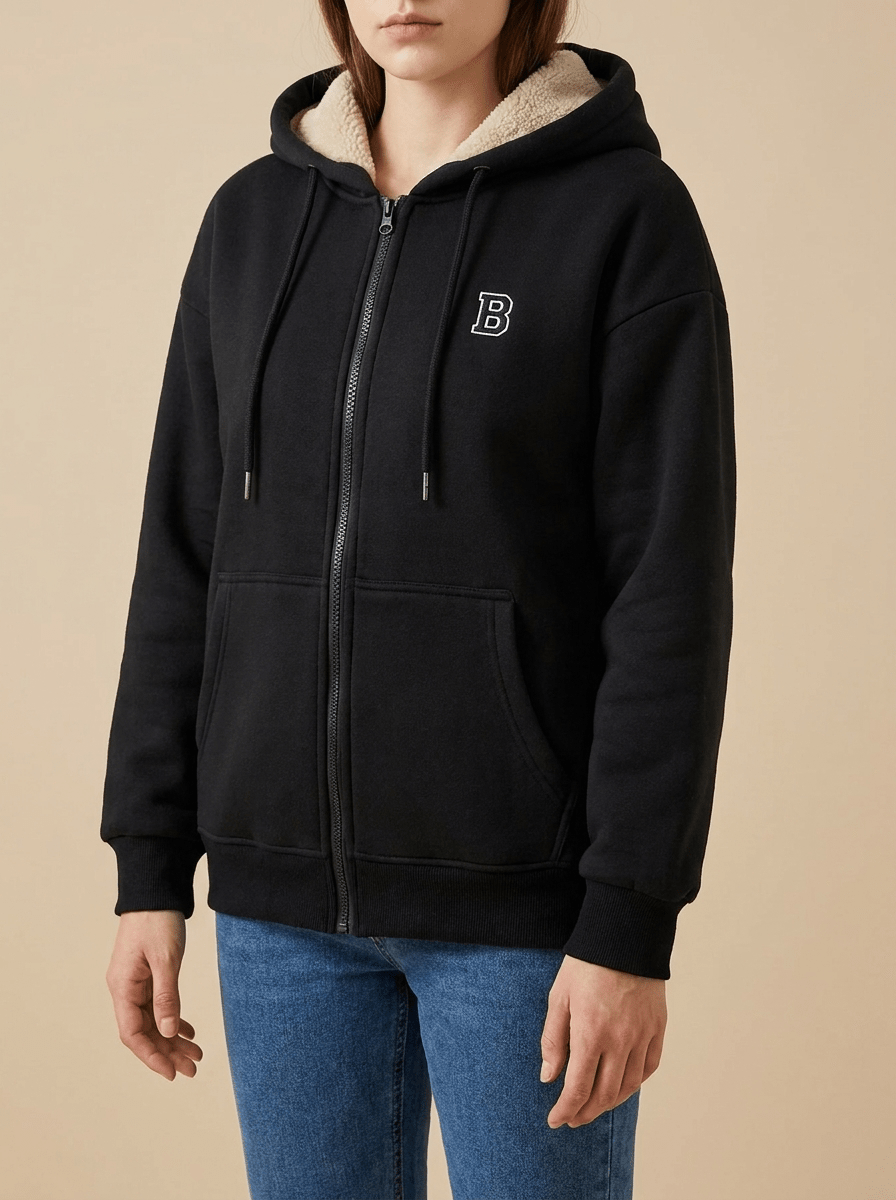 Fleece Lined Zip Up Hoodie Women Drawstring Warm Jacket With Pockets ?? Kharites Shop - Image 5