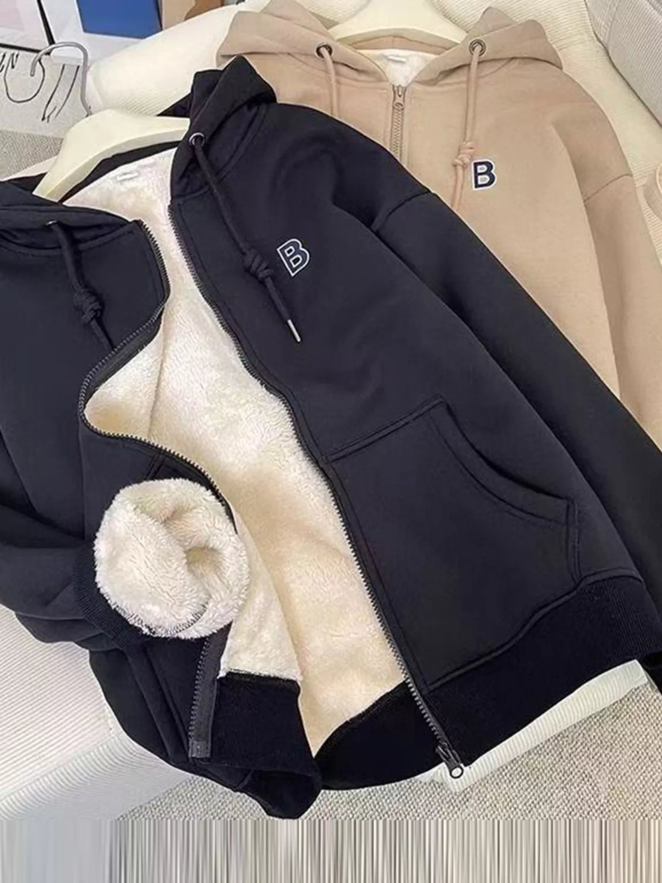 Fleece Lined Zip Up Hoodie Women Drawstring Warm Jacket With Pockets ?? Kharites Shop - Image 13