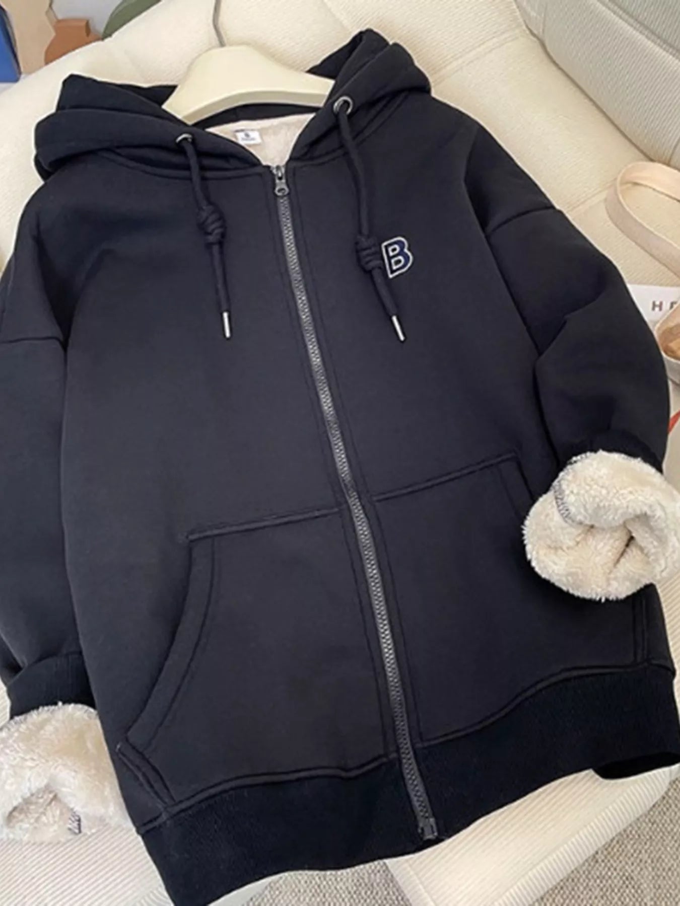 Fleece Lined Zip Up Hoodie Women Drawstring Warm Jacket With Pockets ?? Kharites Shop - Image 15