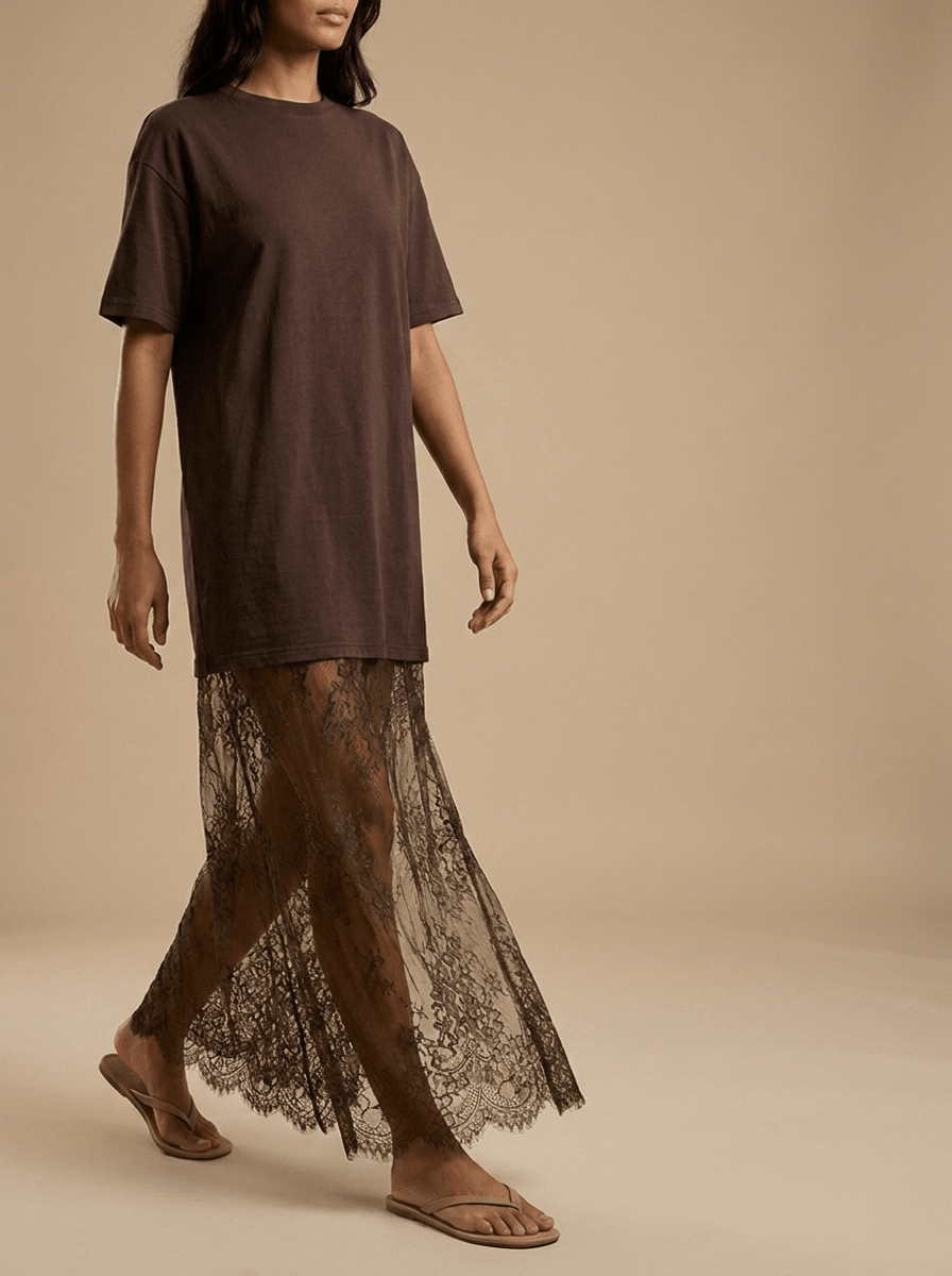 Floral Cotton T Shirt Dress Women Loose Short Sleeve Lace Trim ?? Kharites Shop - Image 7