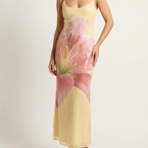 Floral Maxi Dress Women Scoop Neck Cami Sleeveless Summer Long Dress ?? Kharites Shop