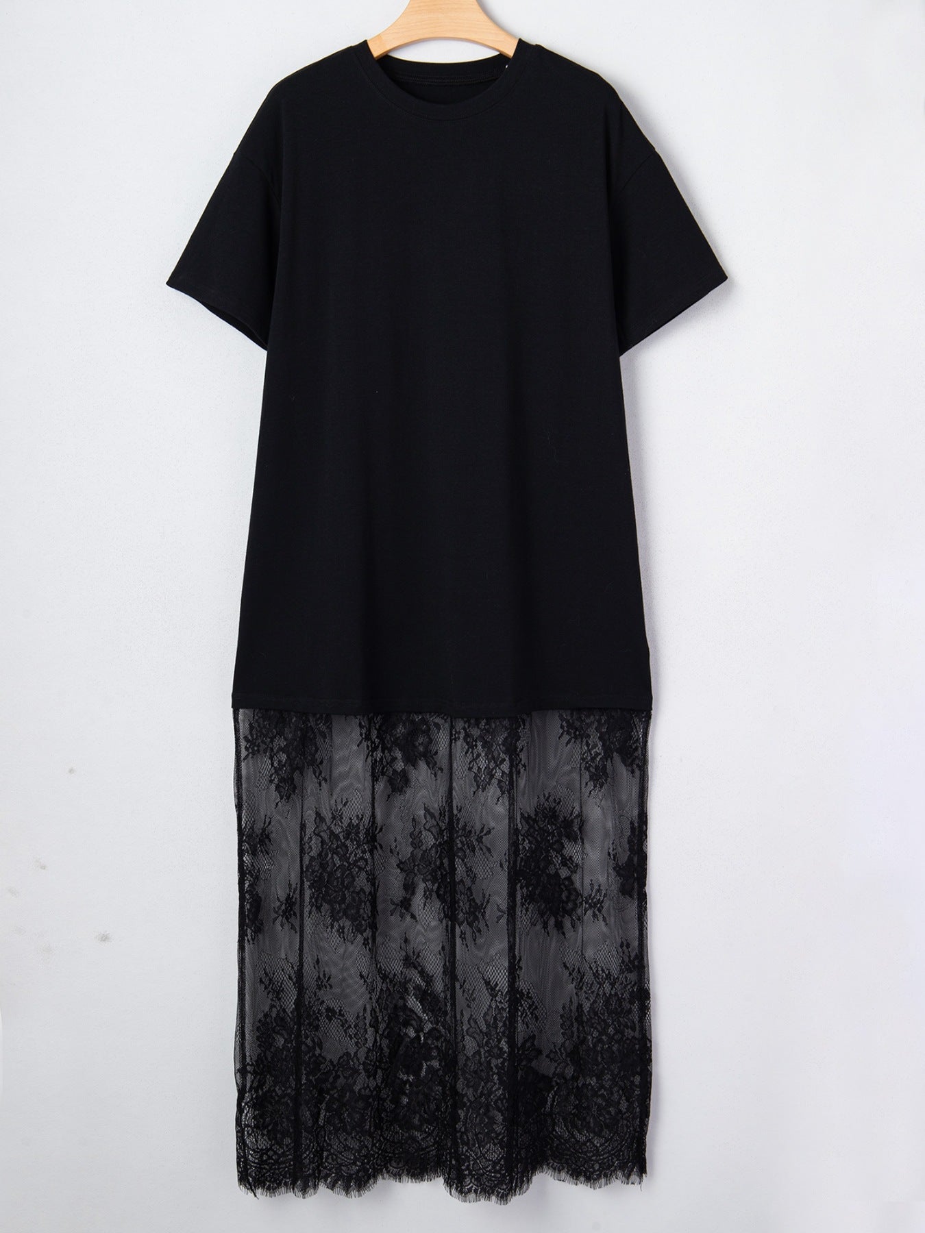 Floral Cotton T Shirt Dress Women Loose Short Sleeve Lace Trim ?? Kharites Shop - Image 14