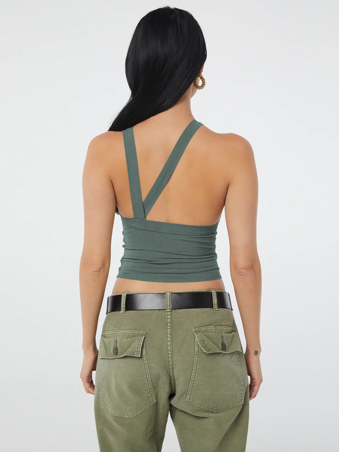 Ribbed Halter Crop Top Women Backless Sleeveless Cropped Cami ?? Kharites Shop - Image 13