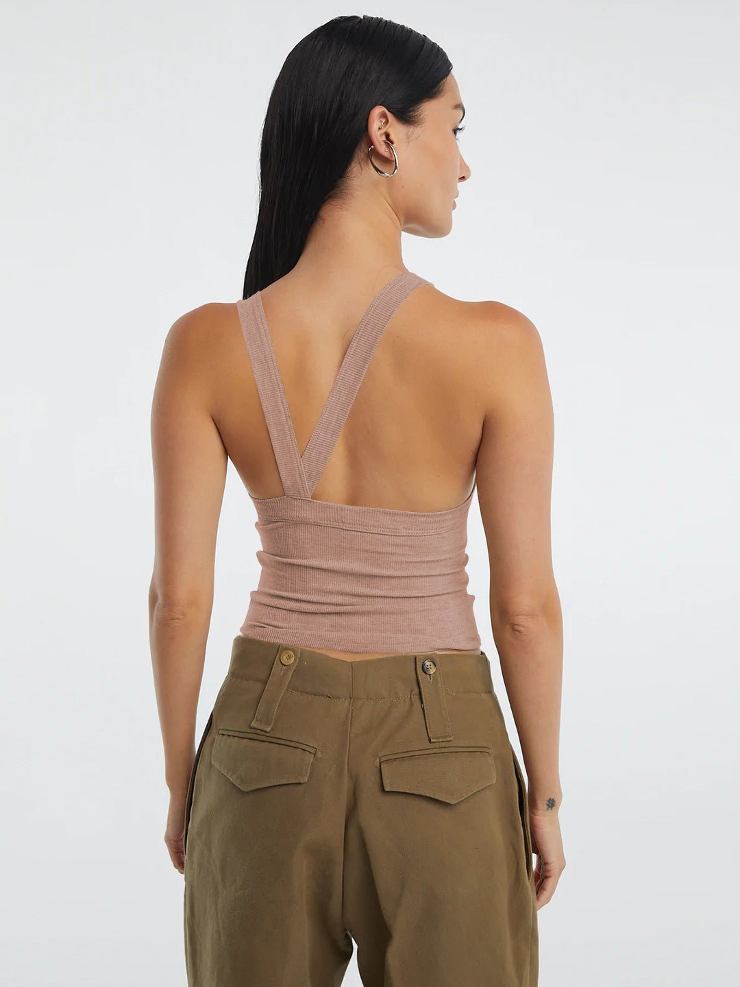 Ribbed Halter Crop Top Women Backless Sleeveless Cropped Cami ?? Kharites Shop - Image 7