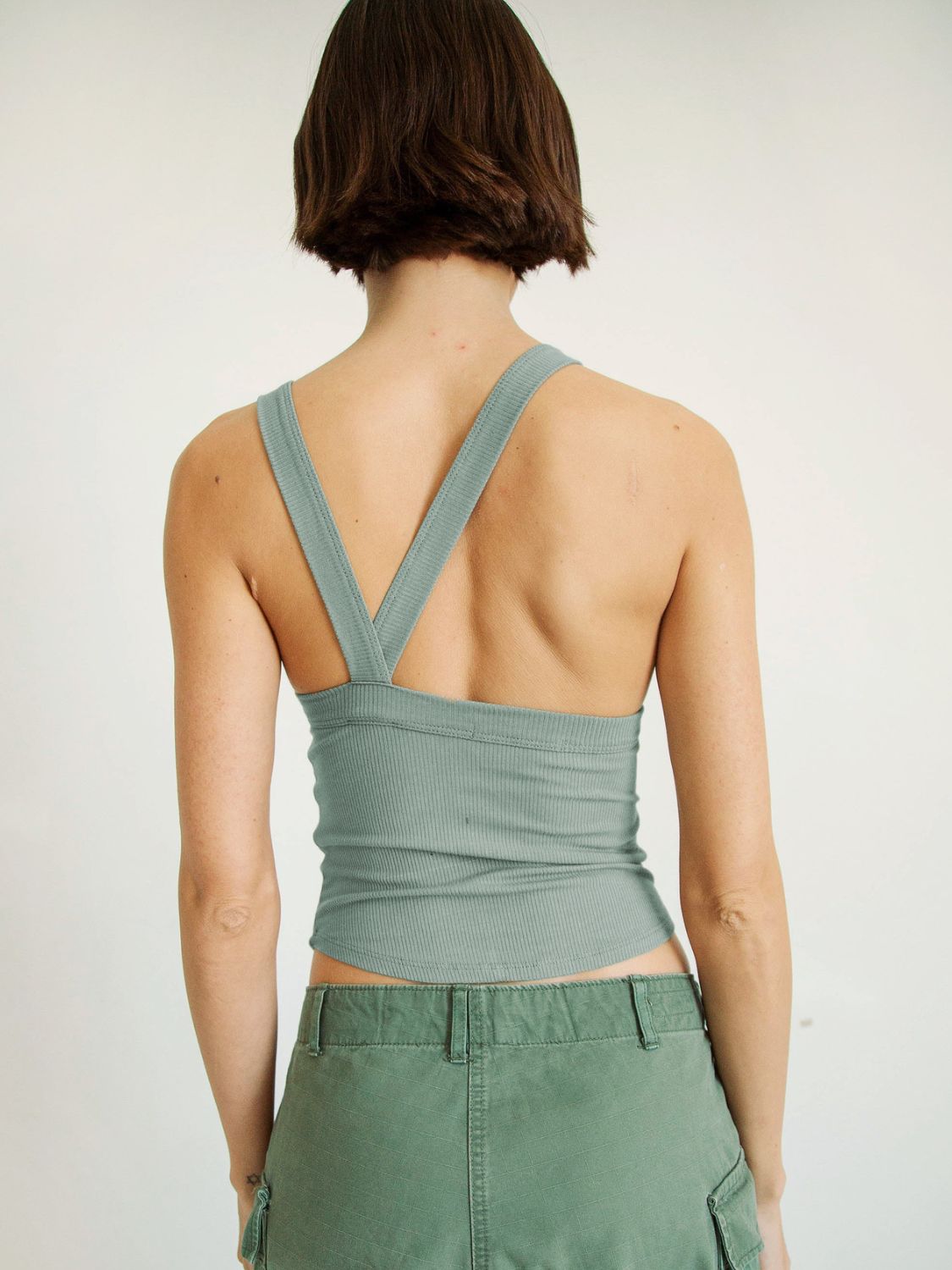 Ribbed Halter Crop Top Women Backless Sleeveless Cropped Cami ?? Kharites Shop - Image 25