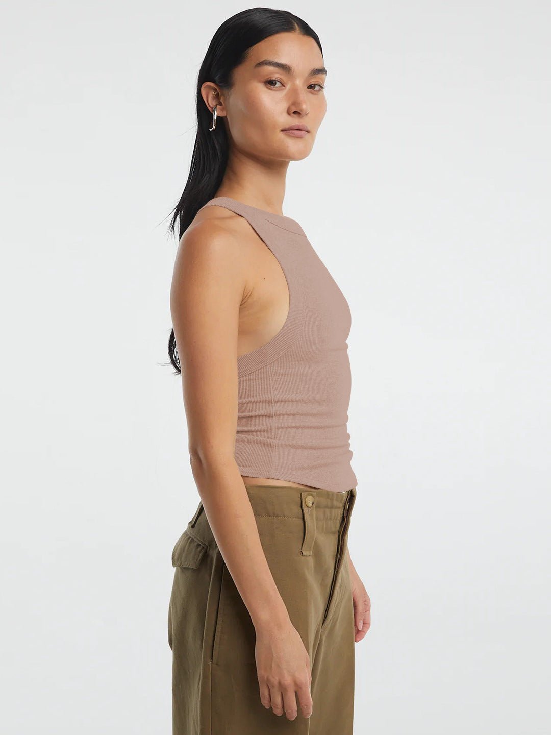 Ribbed Halter Crop Top Women Backless Sleeveless Cropped Cami ?? Kharites Shop - Image 6