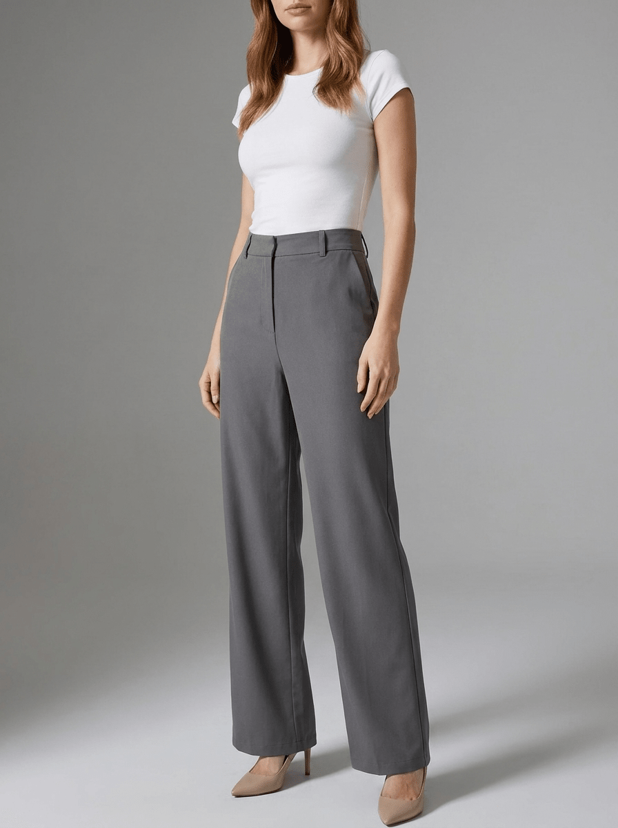 High Waisted Wide Leg Pants Women Trousers With Pockets Work ?? Kharites Shop - Image 4