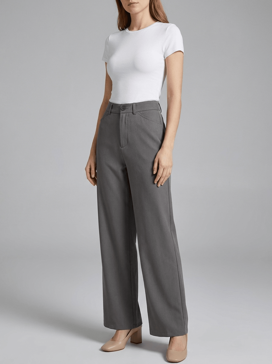 High Waisted Wide Leg Pants Women Trousers With Pockets Work ?? Kharites Shop - Image 2