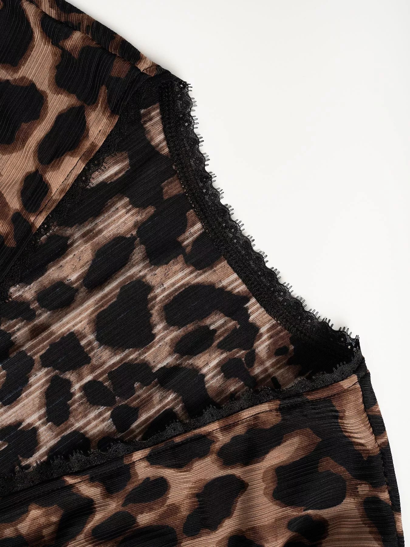 Leopard Print Button Down Top Women Short Sleeve Lace Trim Blouse ?? Kharites Shop - Image 5